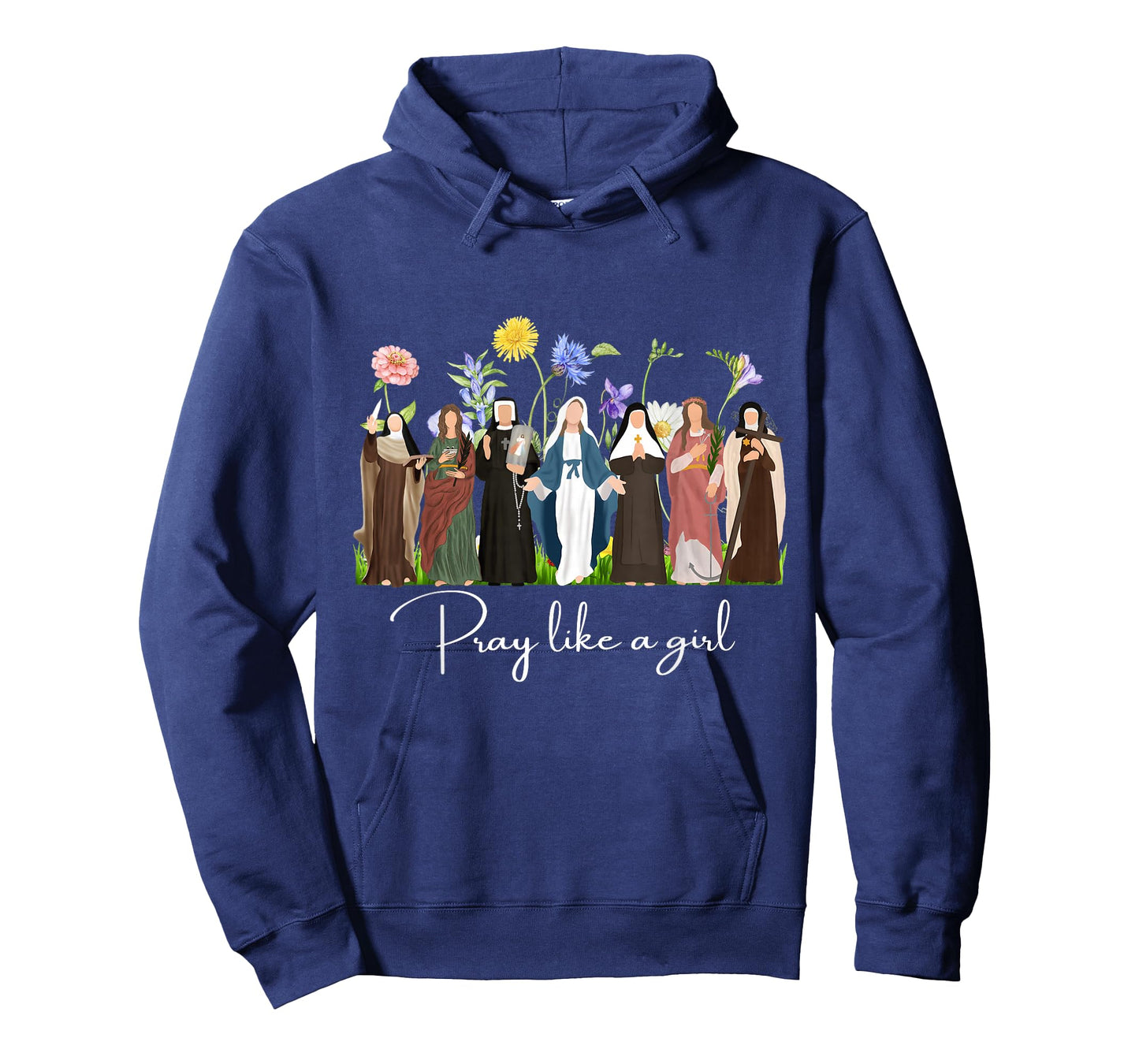 Pray Like A Girl Saints Christian Religious Catholic Women T-Shirt