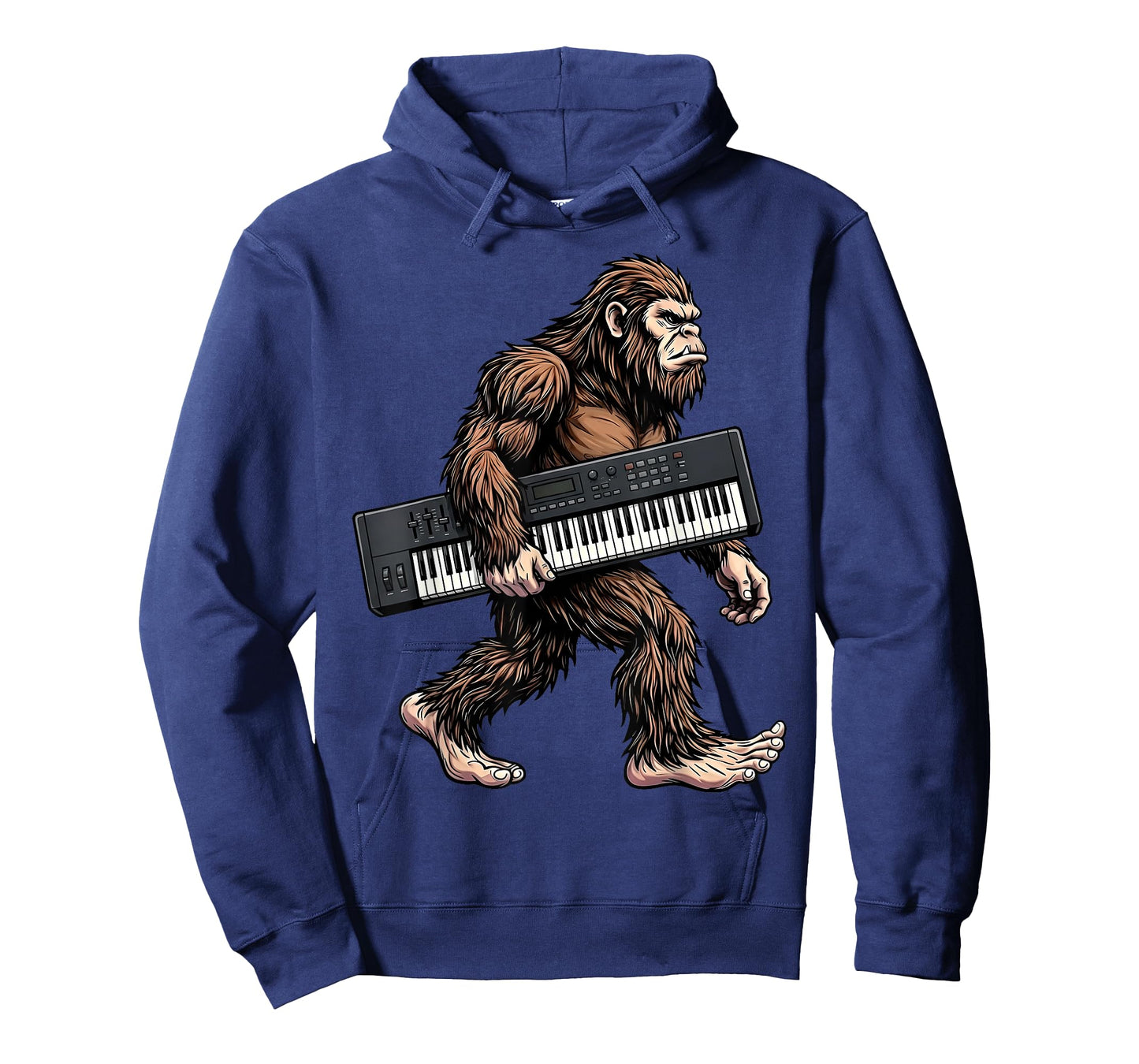 Funny Bigfoot Carrying Keyboard Sasquatch Synth Musician T-Shirt