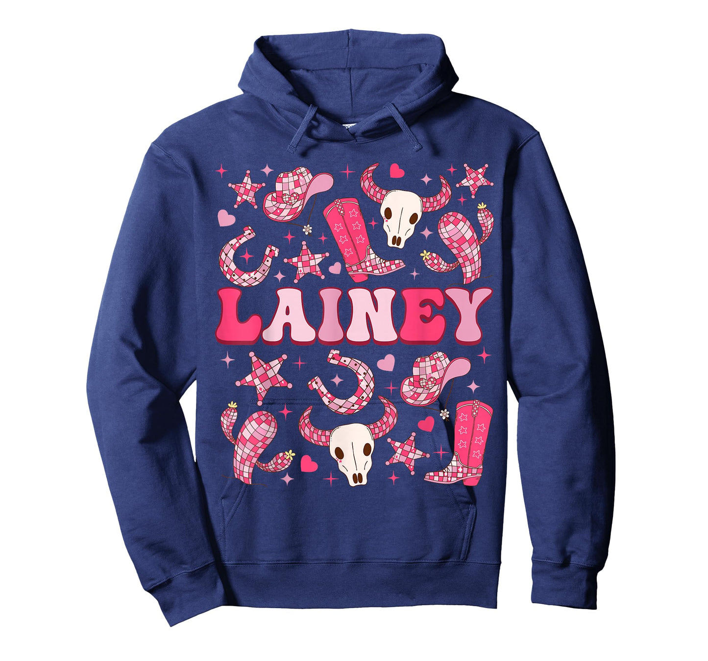 Girl Retro Lainey Groovy Cowgirl First Name Personalized 80s T-Shirt