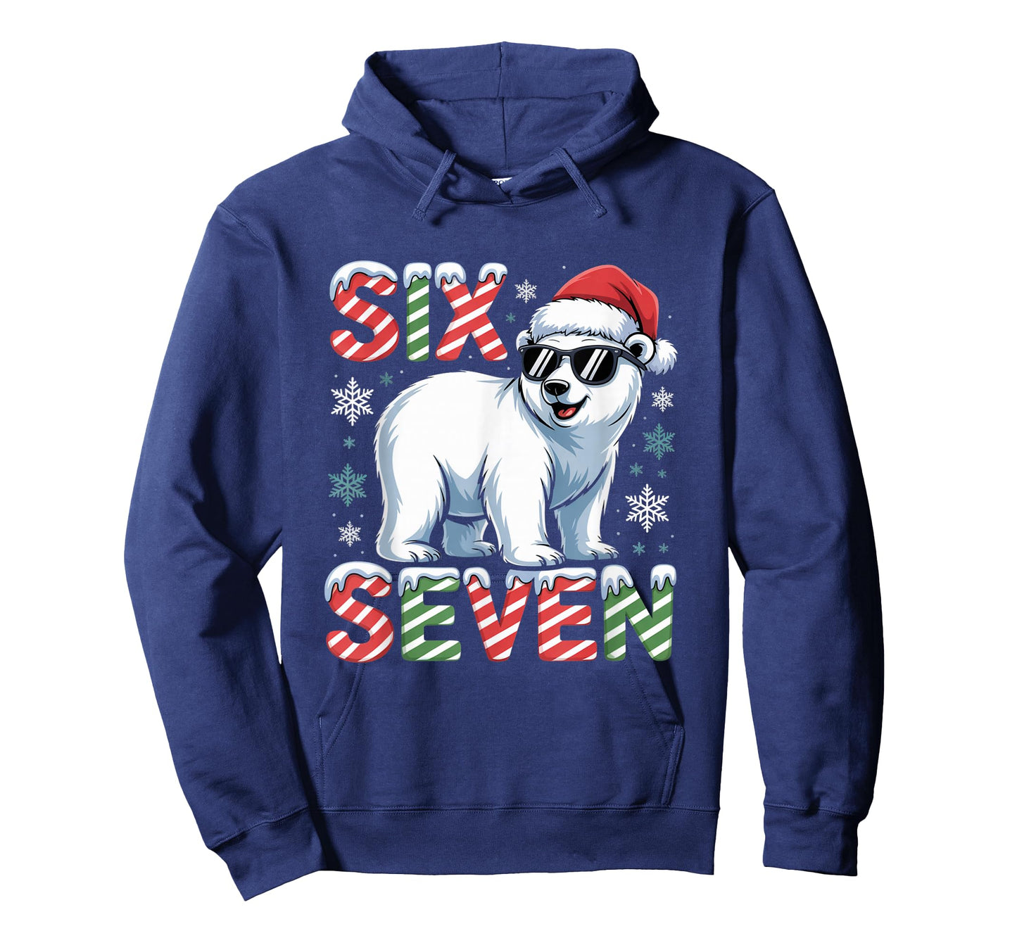 Funny Six Seven Polar Bear Christmas 67 Santa Hat Winter T-Shirt