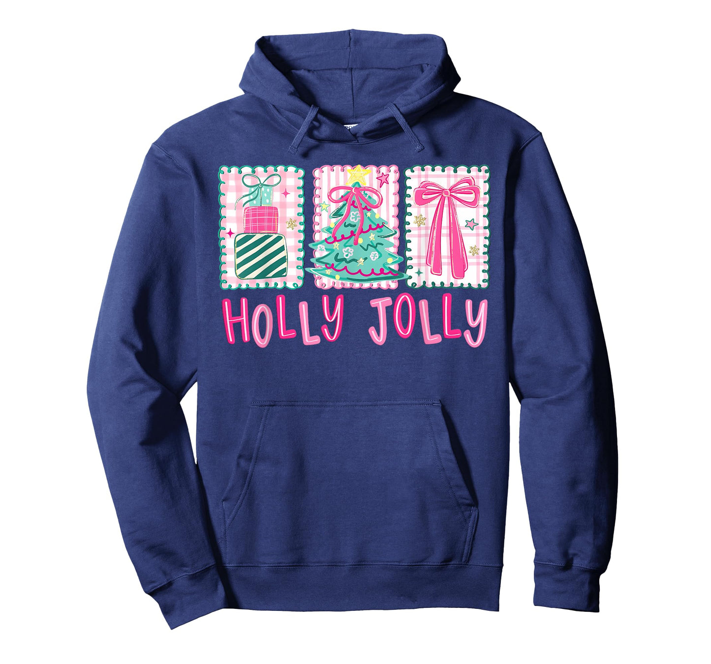 Preppy Holly Xmas Jolly Coquette Bow Christmas Tree Retro T-Shirt