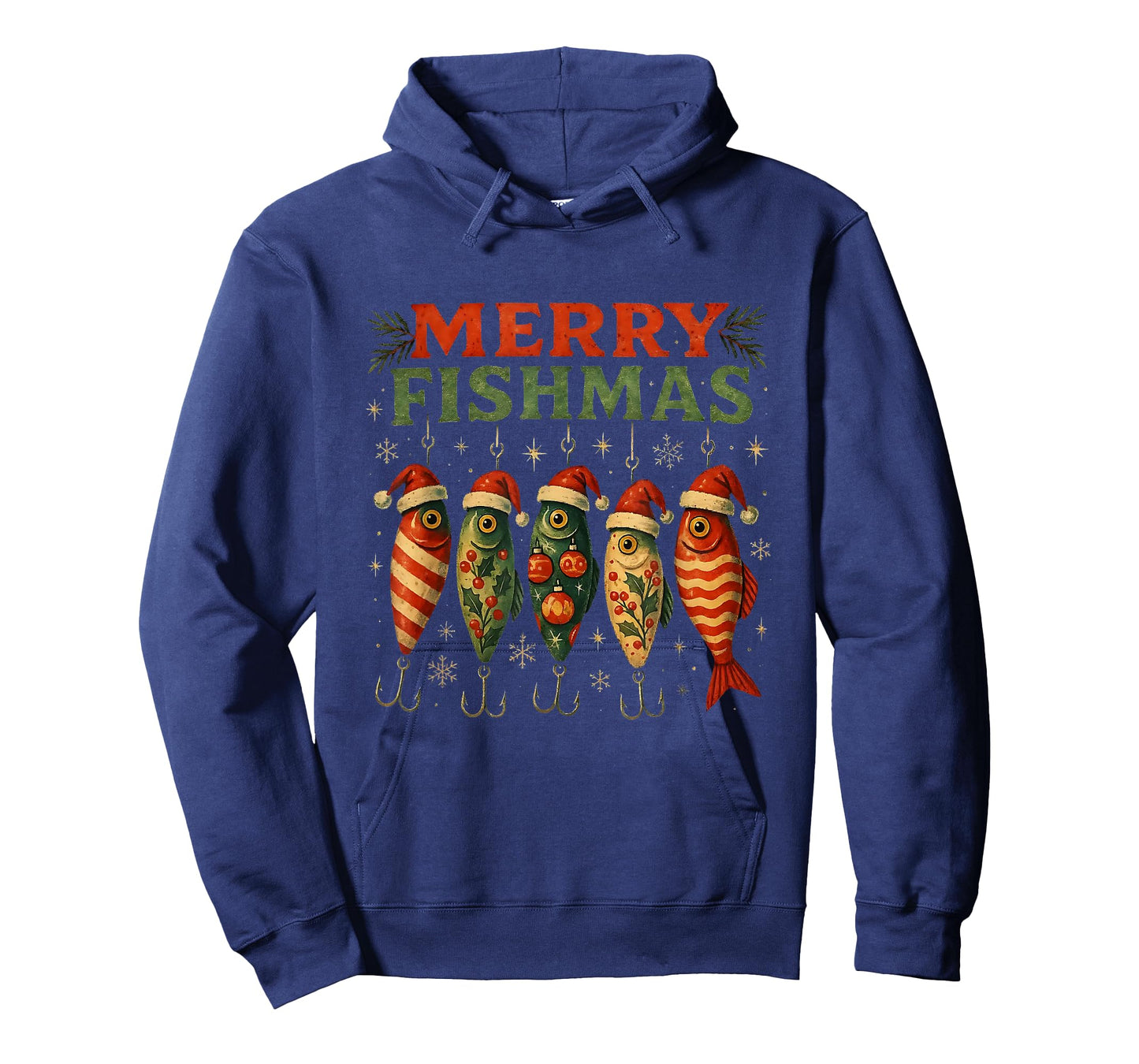 Merry Fishmas Funny Fishing Christmas Design T-Shirt