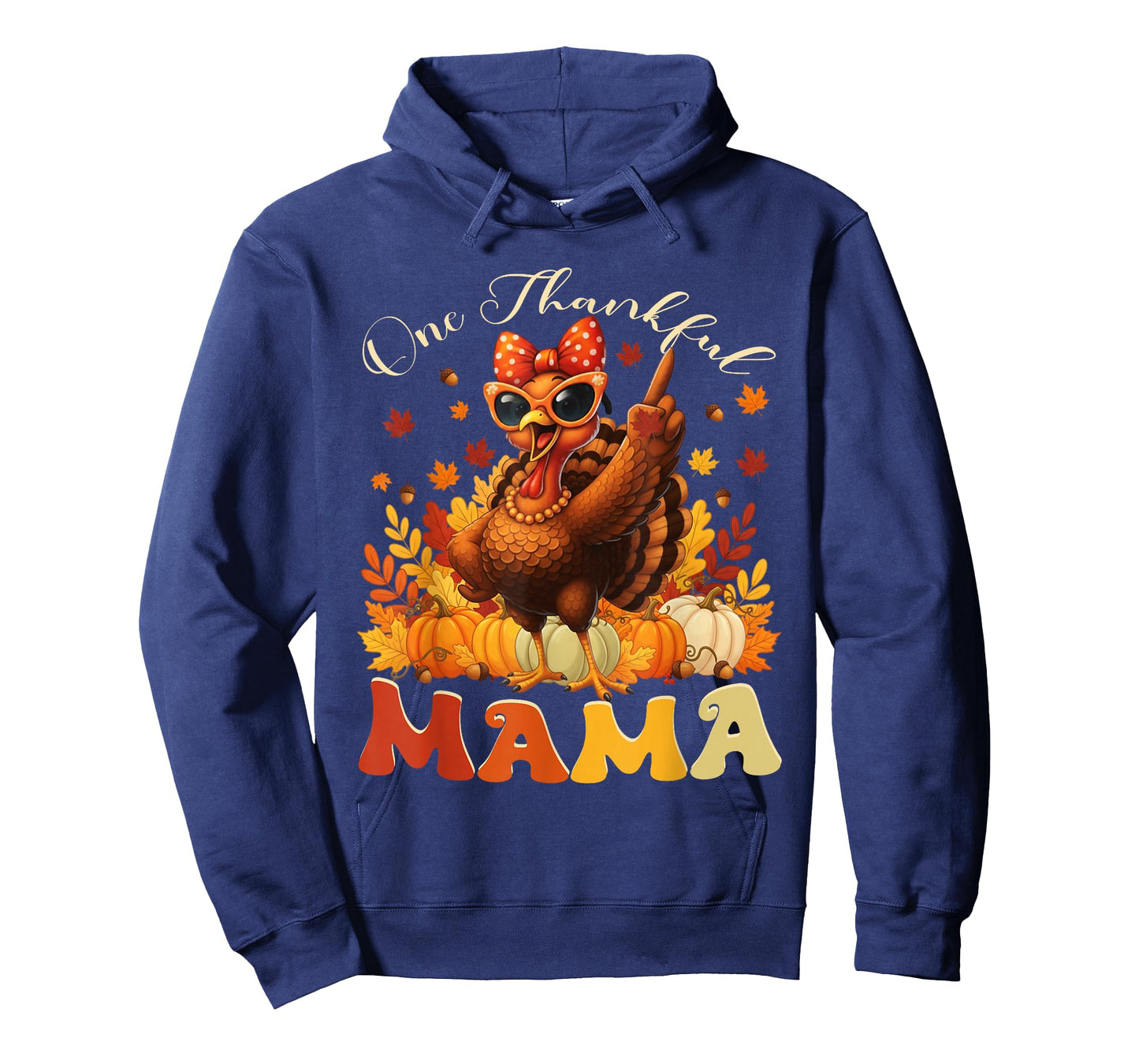 One Thankful Mama Thanksgiving Family Funny Turkey Women T-Shirt