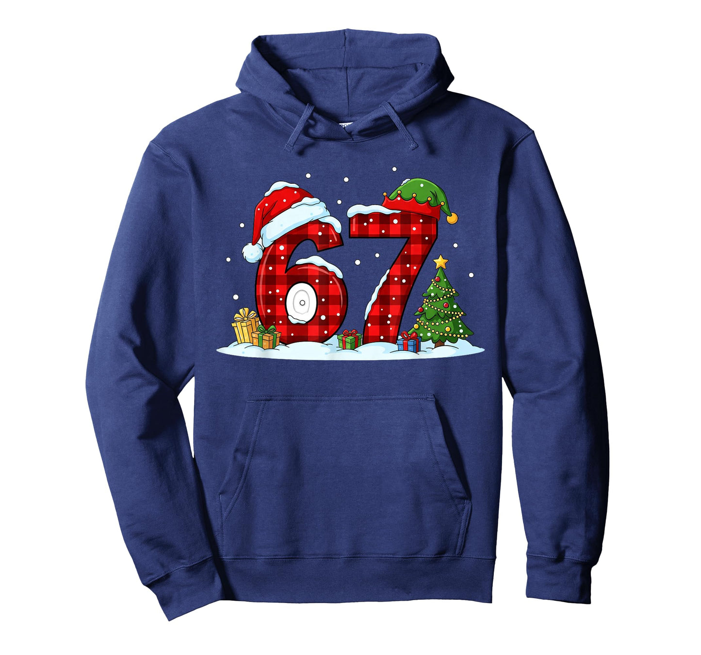 Funny 67 Meme Six Seven Christmas Buffalo Red Plaid Pajama T-Shirt