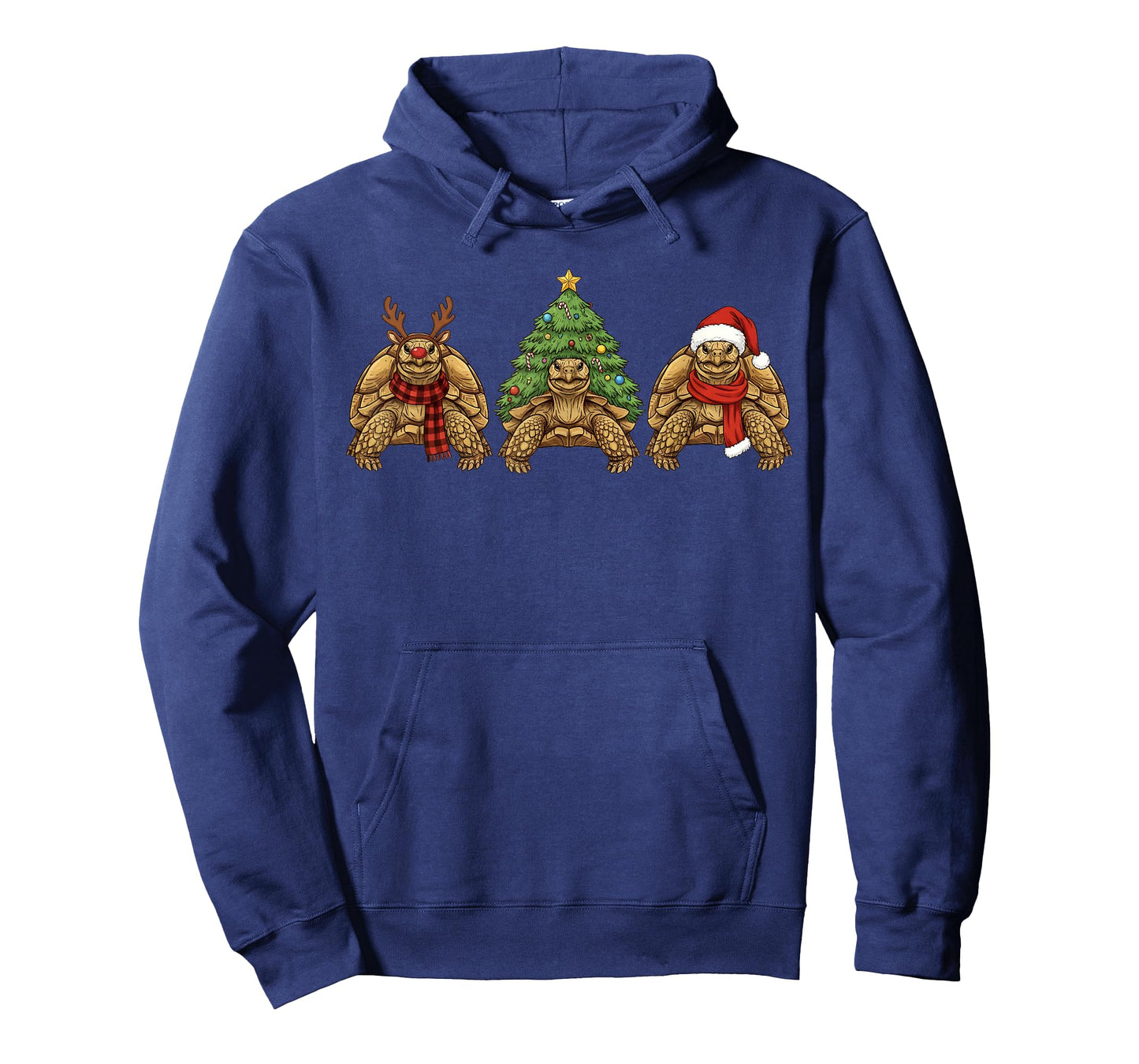 Retro Christmas Sulcata Tortoise Santa Reindeer T-Shirt