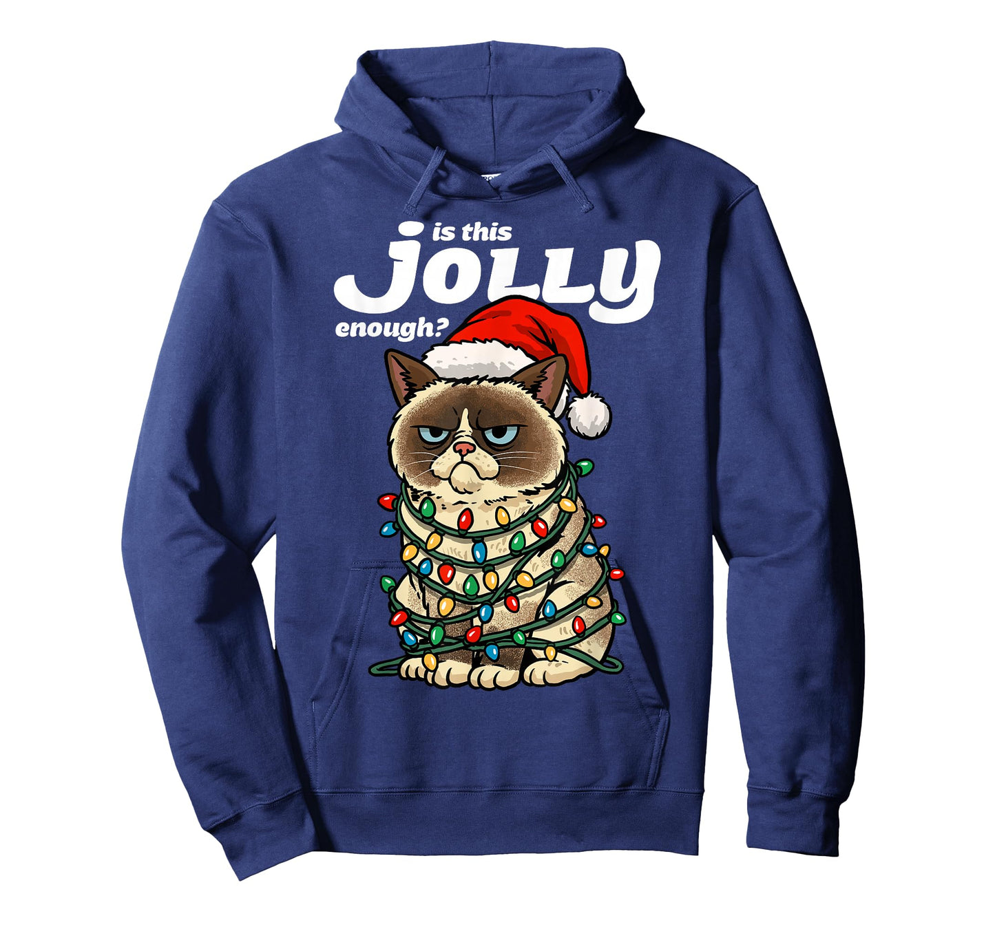 is This Jolly Enough Grumpy Christmas Cat Funny Xmas Lights T-Shirt