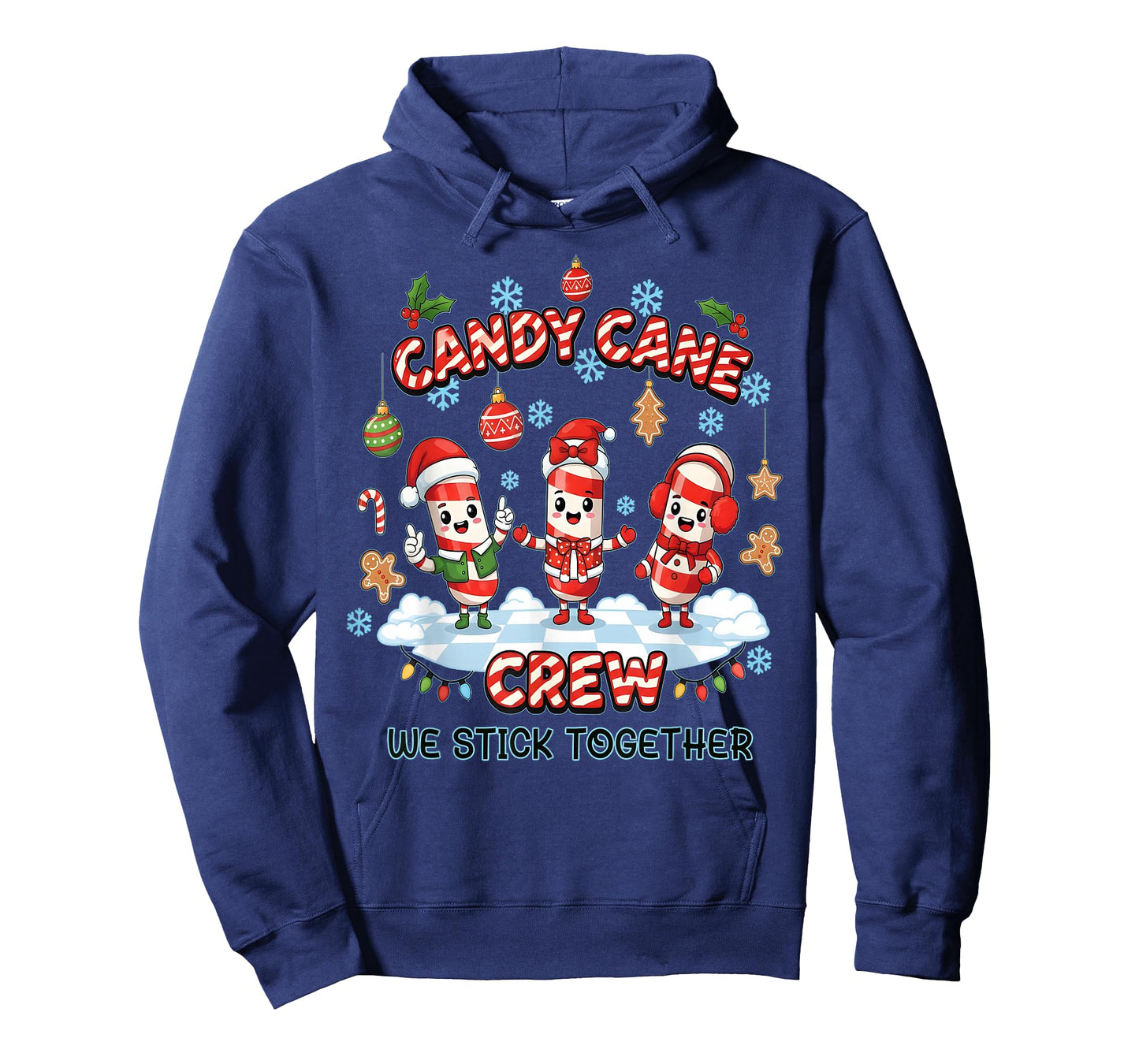 Christmas Candy Cane Crew Stick Together Xmas Women Men Kids T-Shirt