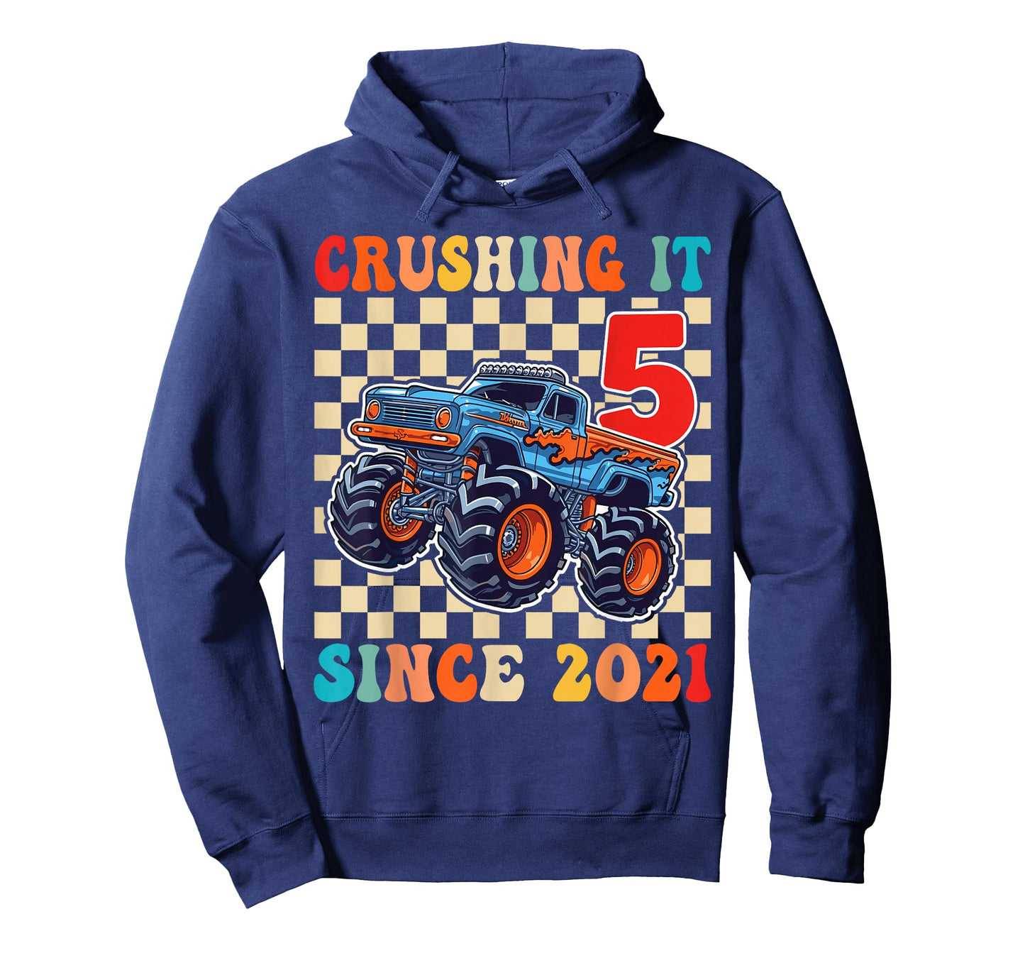 Birthday Monster Truck 5 Year Old Boys 5th Party Born 2021 T-Shirt