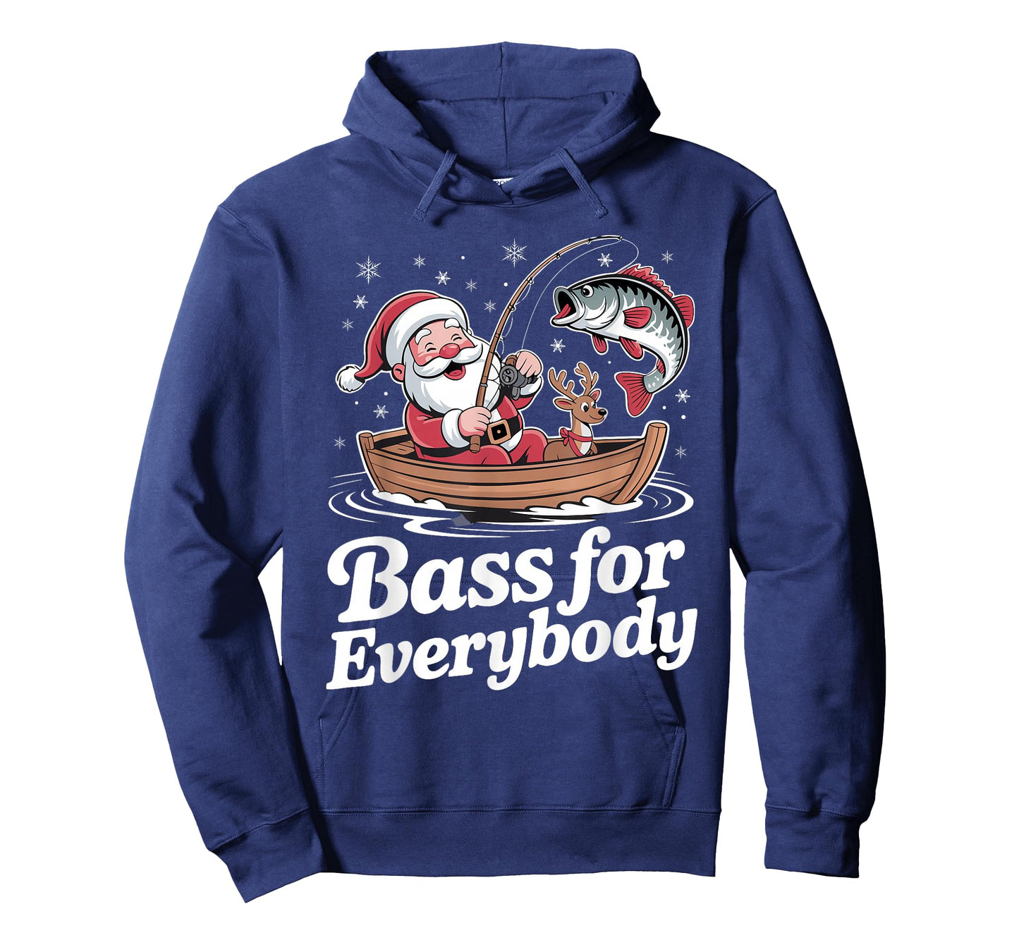 Christmas Santa Bass for Everybody Fishing Holiday Fisherman T-Shirt
