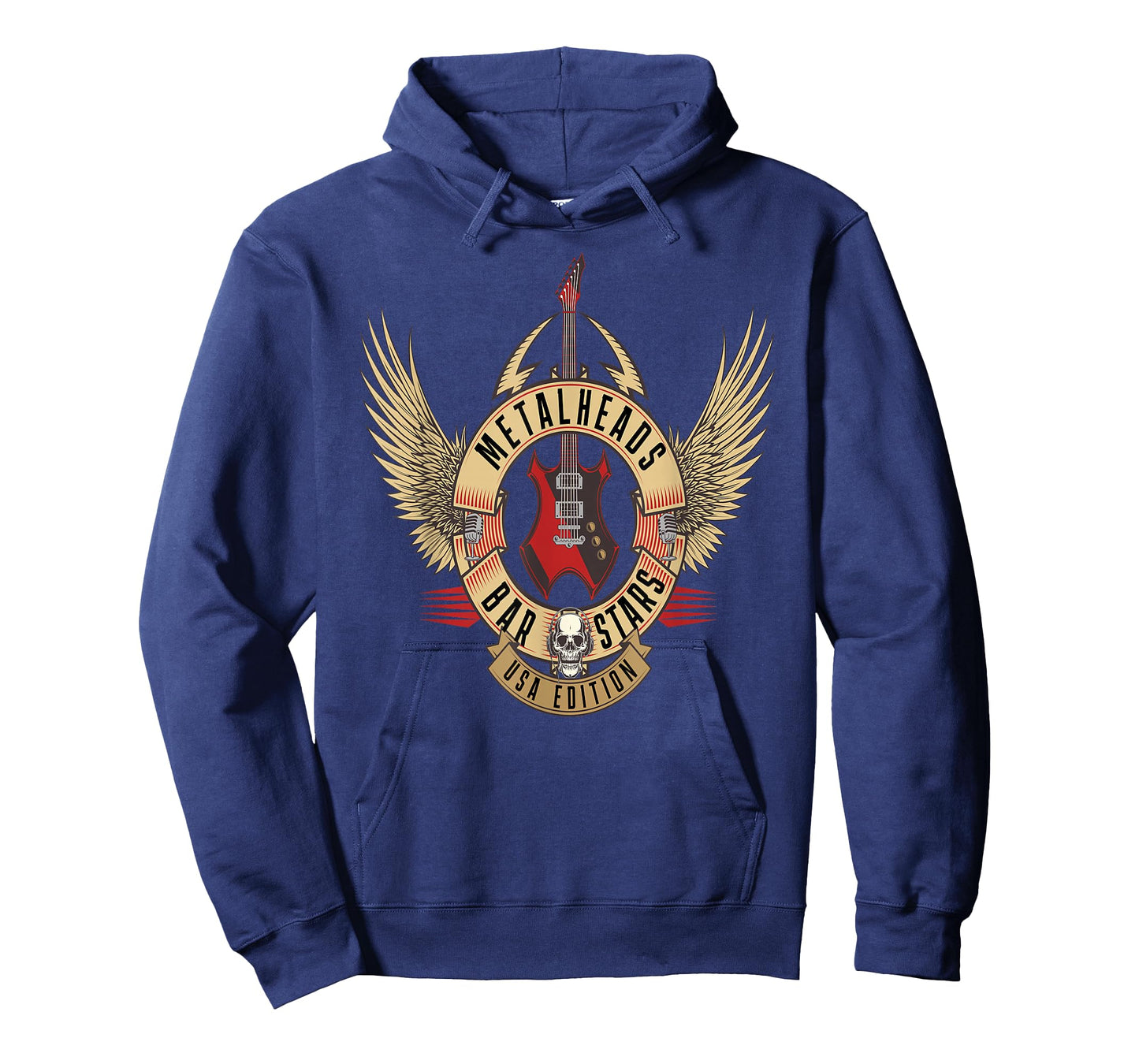 Metalheads Bar Stars Skull Wings USA Rock Emblem T-Shirt