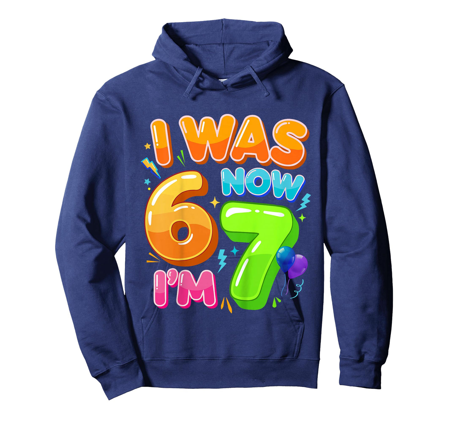 I was 6 Now I'm 7 Year Old Birthday 67 Meme for Kids Boys T-Shirt