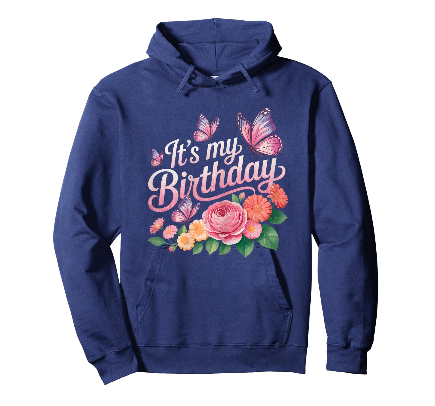 It's My Birthday Butterfly Flowers Bday for Women Girls T-Shirt