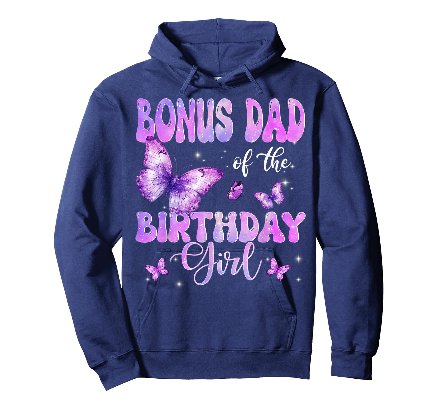 Bonus Dad of The Birthday Girl Butterfly Family Matching T-Shirt