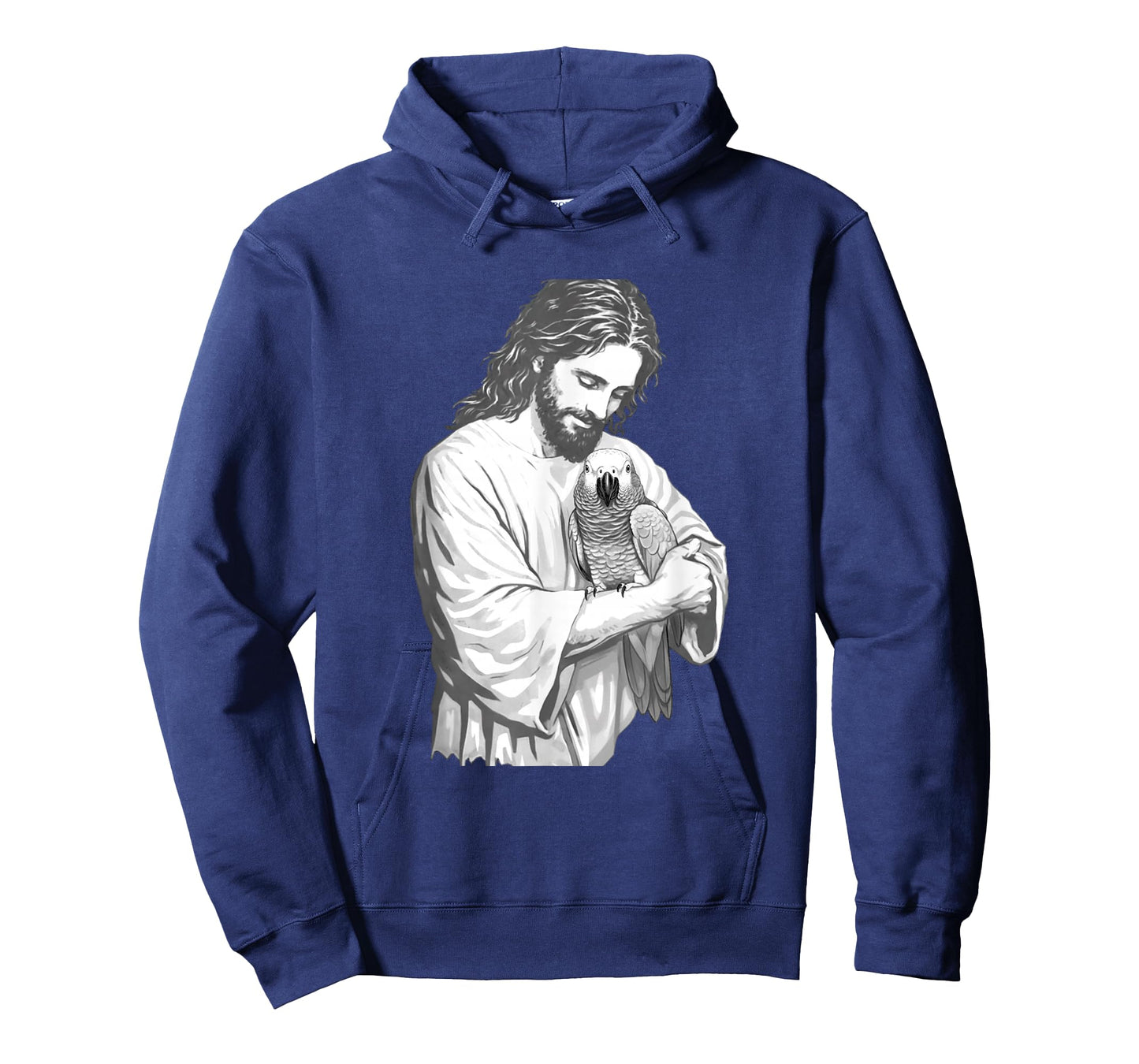 Funny Jesus Christ Holding African Grey Parrot Bird Graphic T-Shirt