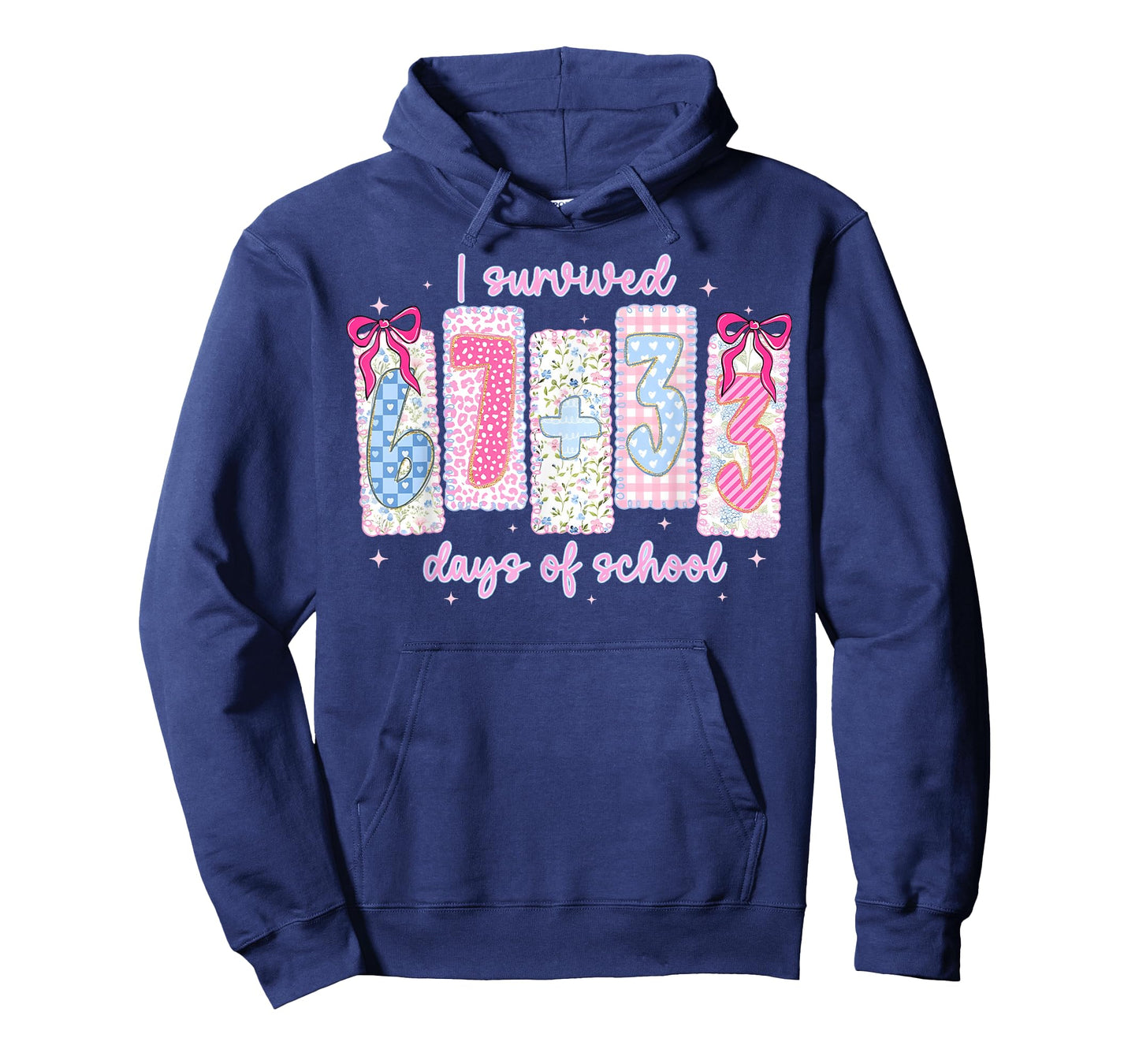 I Survived 67 + 33 Days of School Coquette Bow Girl Kid T-Shirt