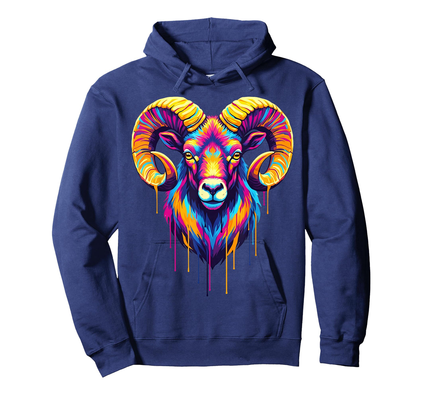 Colourful Cool Ram Head in Vivid Shades Artistic Designed T-Shirt