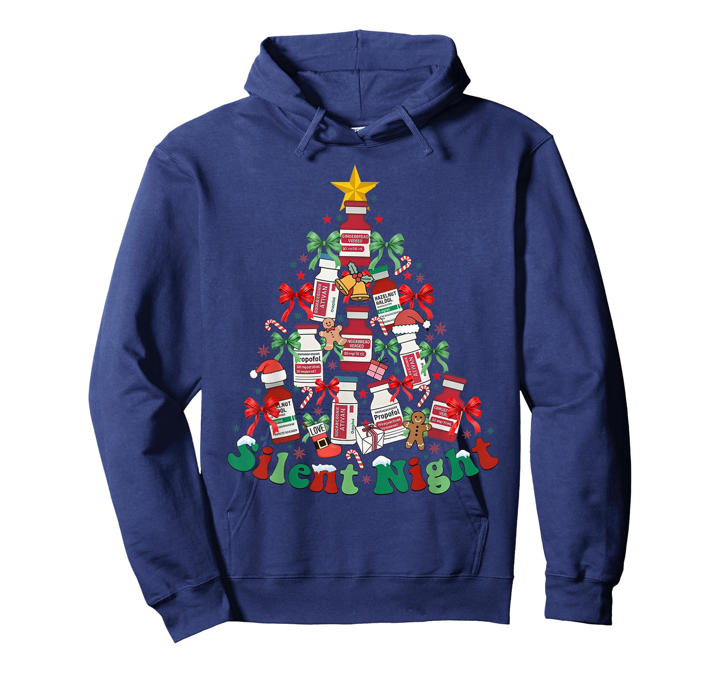 Silent Nights ICU Nurse Medical Christmas Holiday Nursing T-Shirt