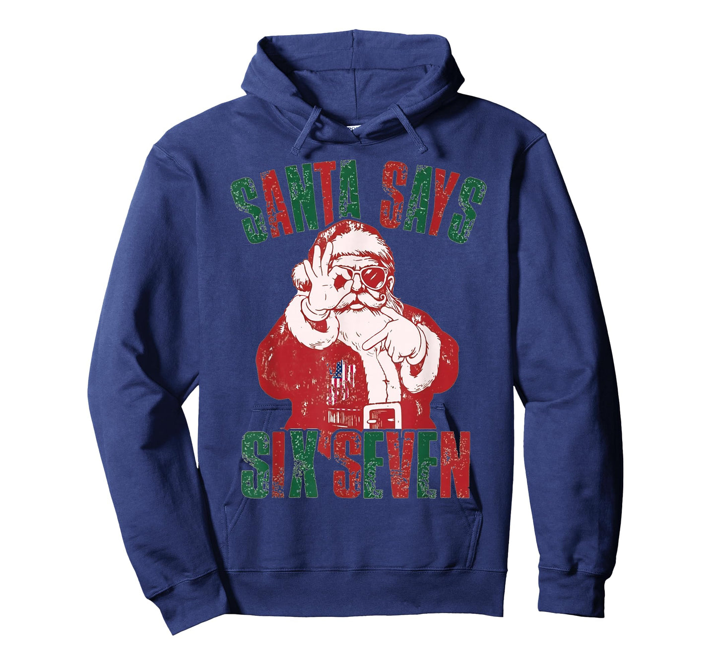 Funny Retro Santa Says Six Seven Christmas T-Shirt
