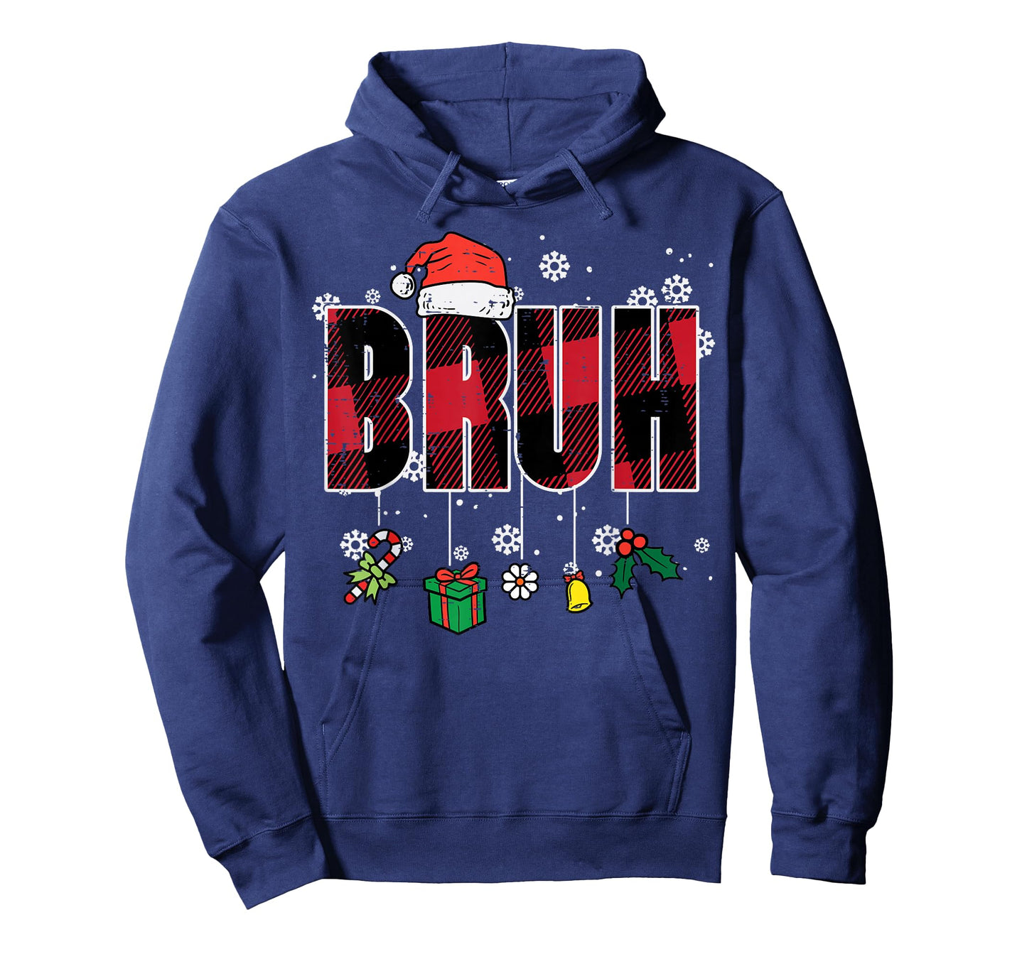 Christmas Red Plaid Bruh Vintage Xmas Meme Women Men Kids T-Shirt