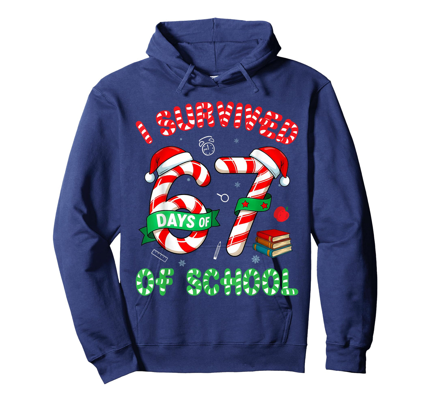 I Survived 67 Days of School Candy Cane Christmas Meme T-Shirt