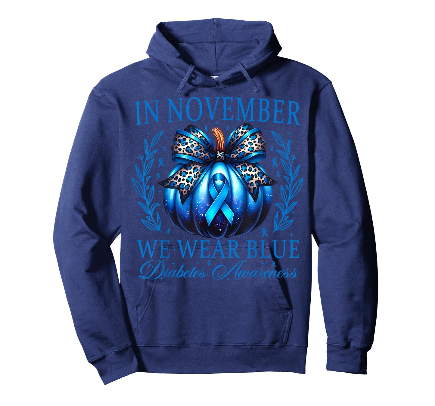 in November We Wear Blue Diabetes Awareness Blue Ribbon T-Shirt