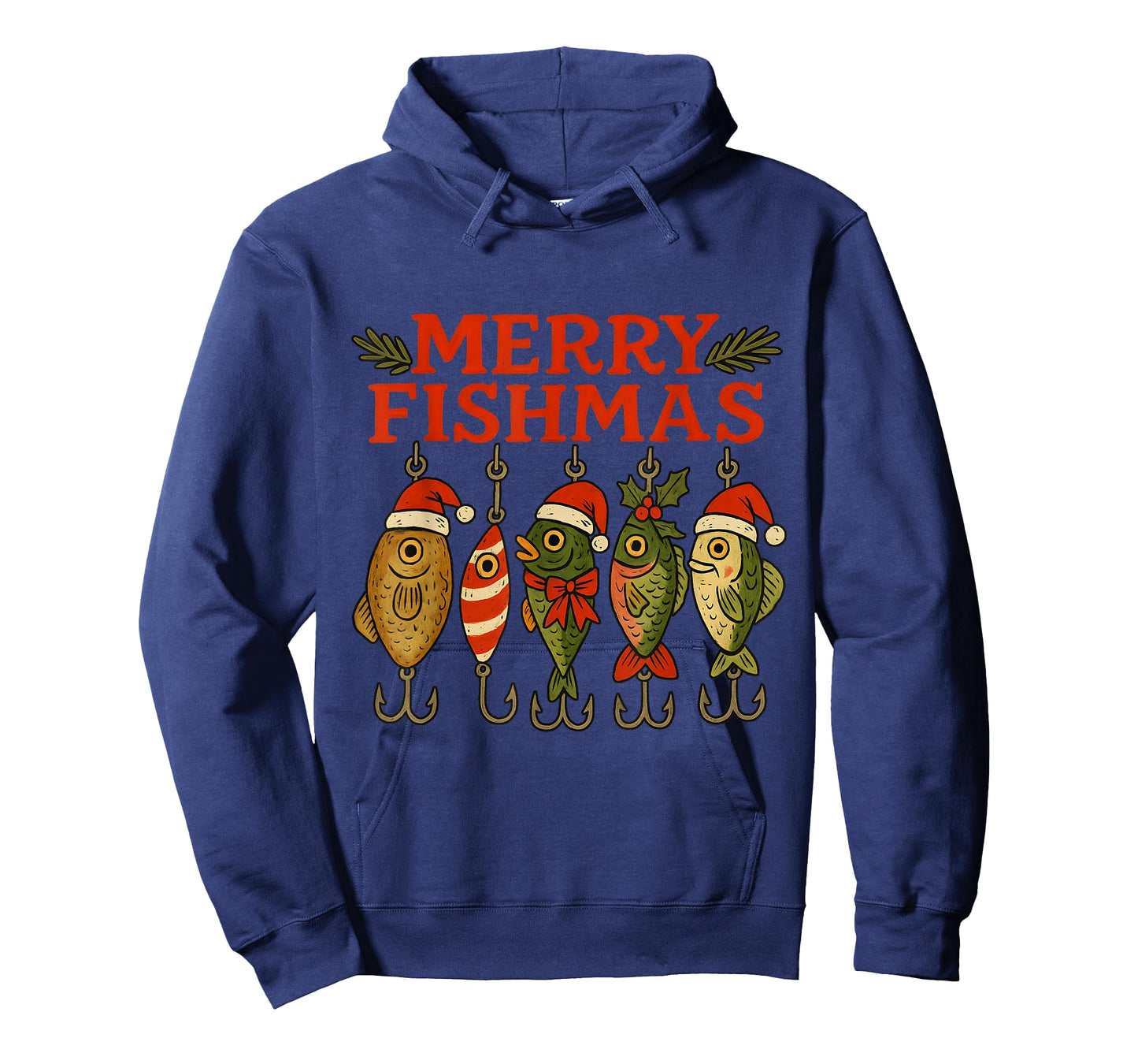 Merry Fishmas Funny Fishing Christmas Holiday Pun Design T-Shirt