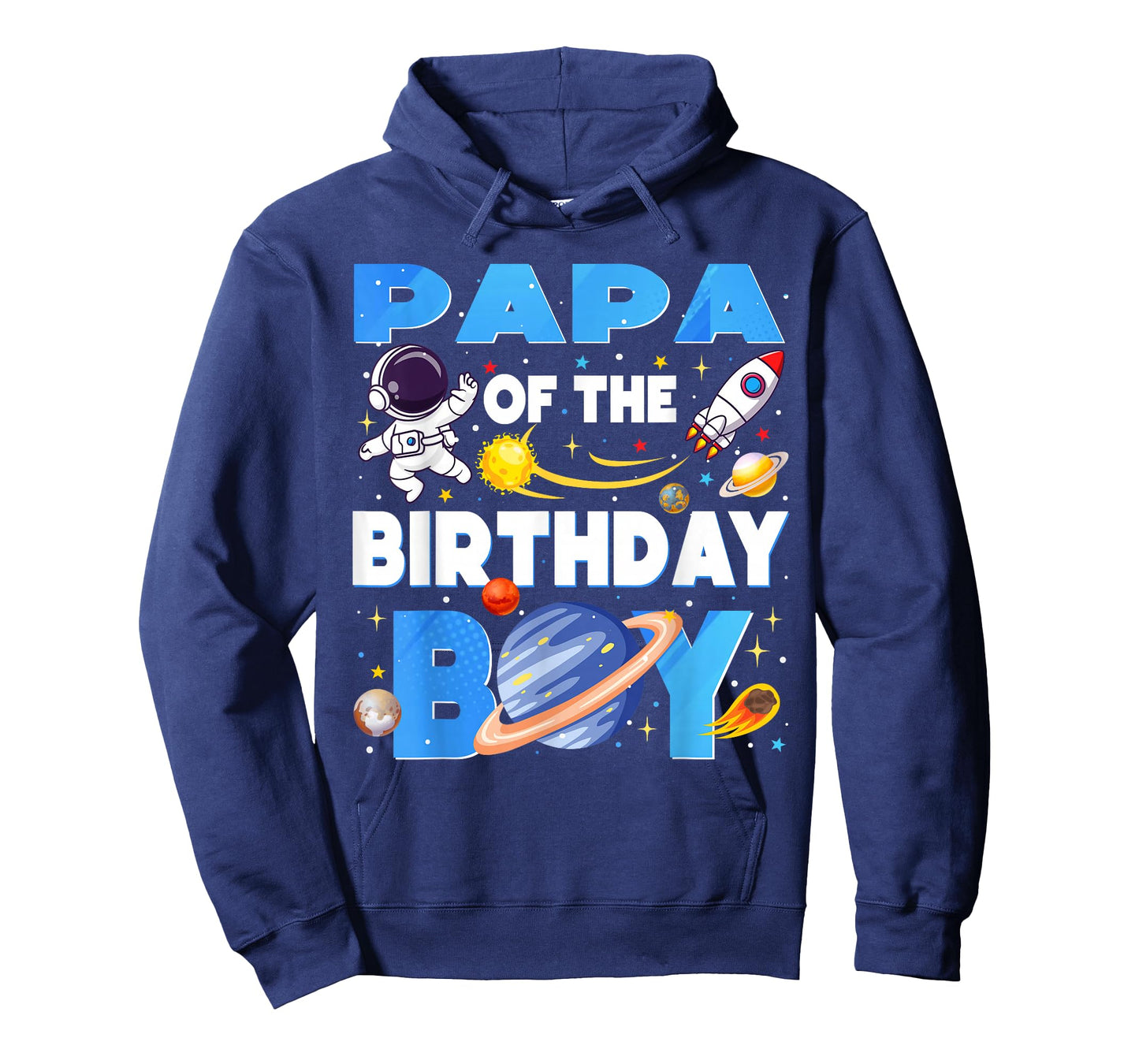 Family Space Planets Papa of The Birthday Boy Astronaut T-Shirt