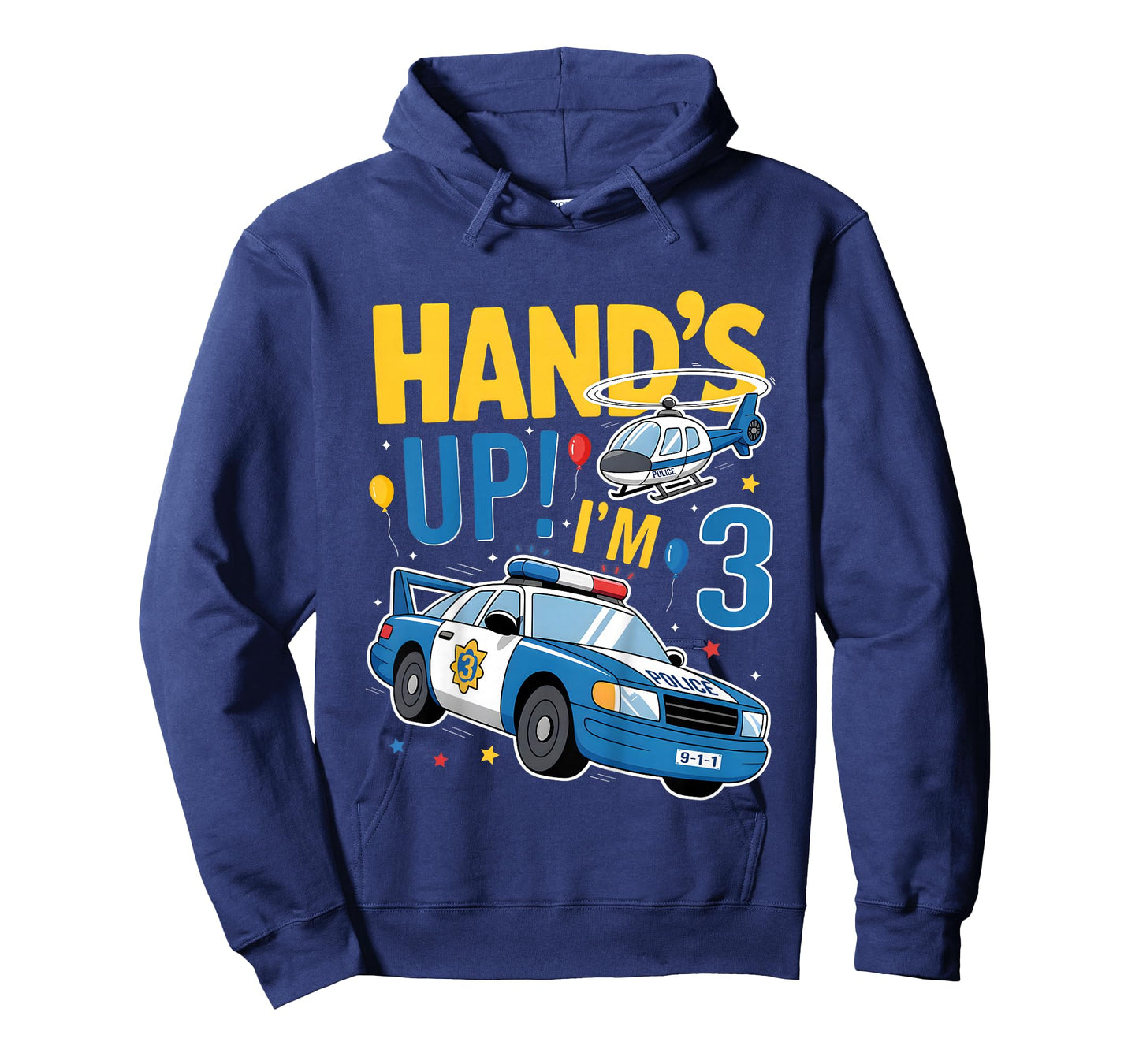 Police 3rd Birthday Boy Girl 3 Year Old Policeman Police Car T-Shirt