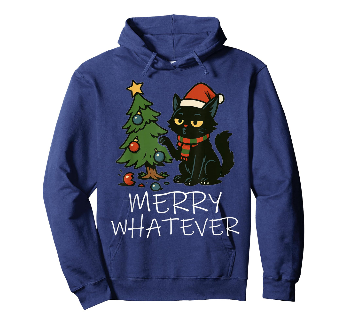 Funny Christmas Cat Tee, Grumpy Holiday Humor for Cat-Merry T-Shirt