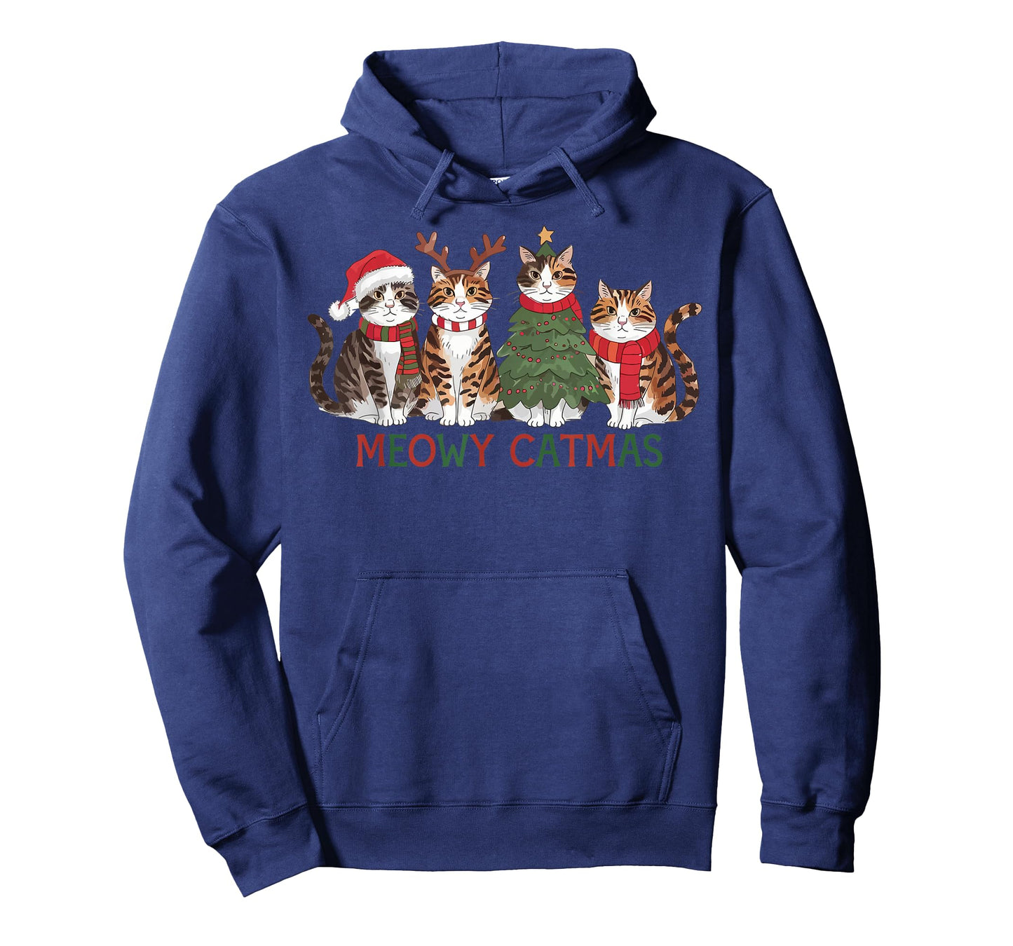 Meowy Catmas Cat Christmas Cute Kitten Cats Santa Hat Xmas T-Shirt