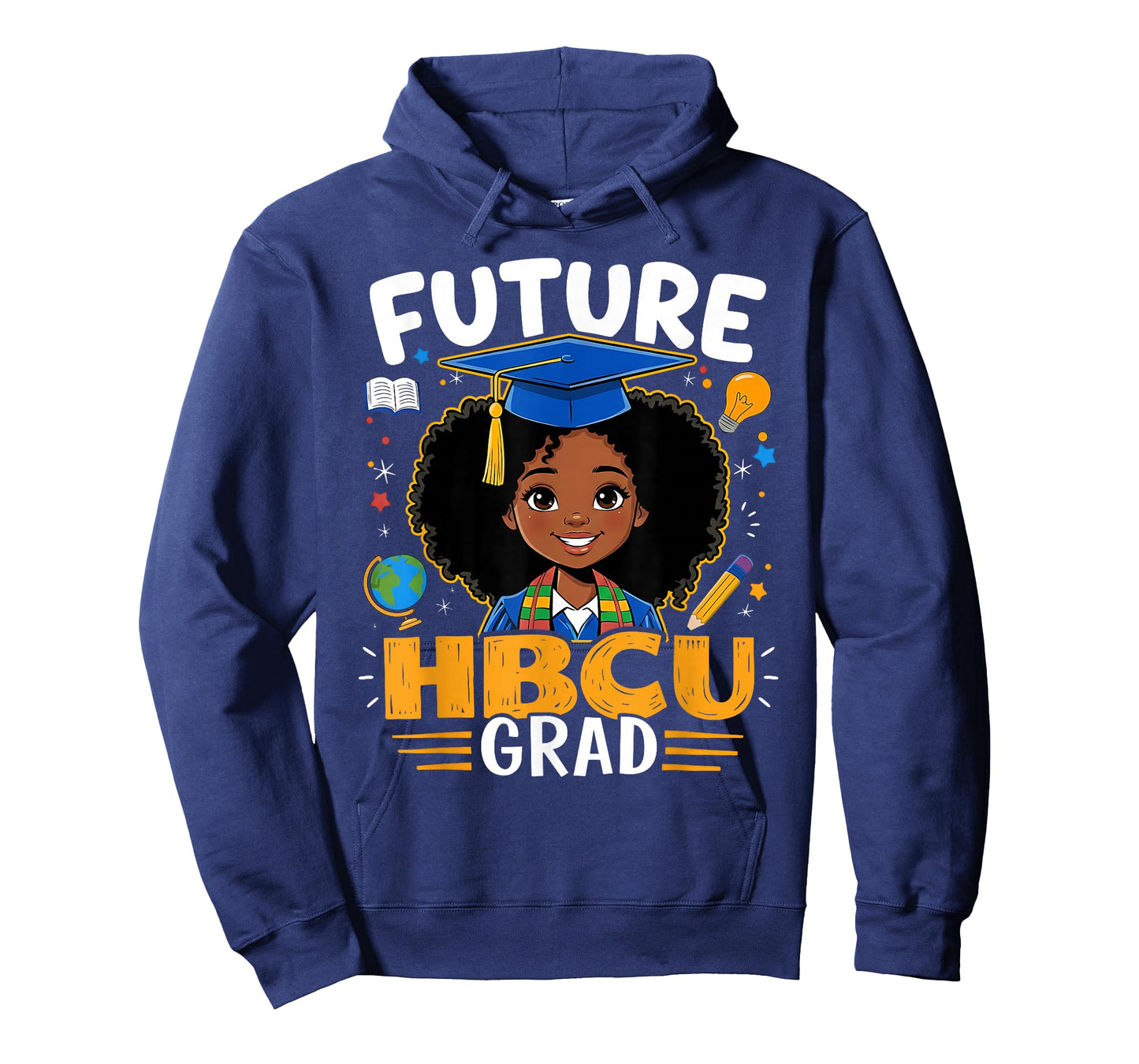 Future HBCU Grad Kids Black Girl Afro Black History Month T-Shirt