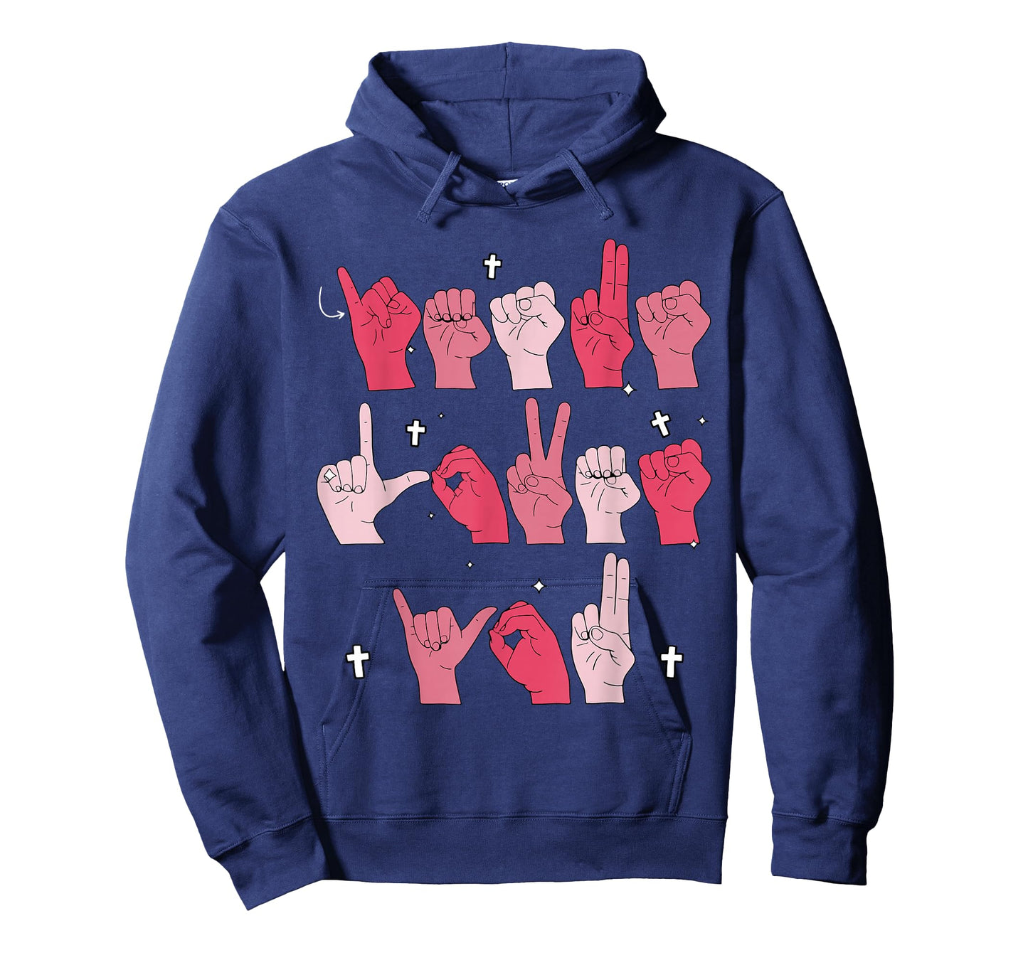 Jesus Loves You ASL Sign Language Christian Valentine Women T-Shirt