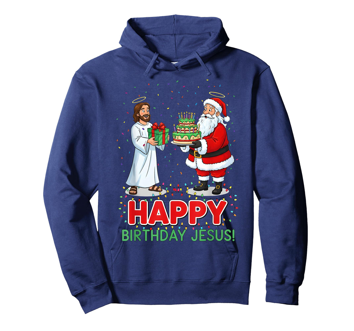 Happy Birthday Jesus Christian Christmas Santa and Jesus Fun T-Shirt