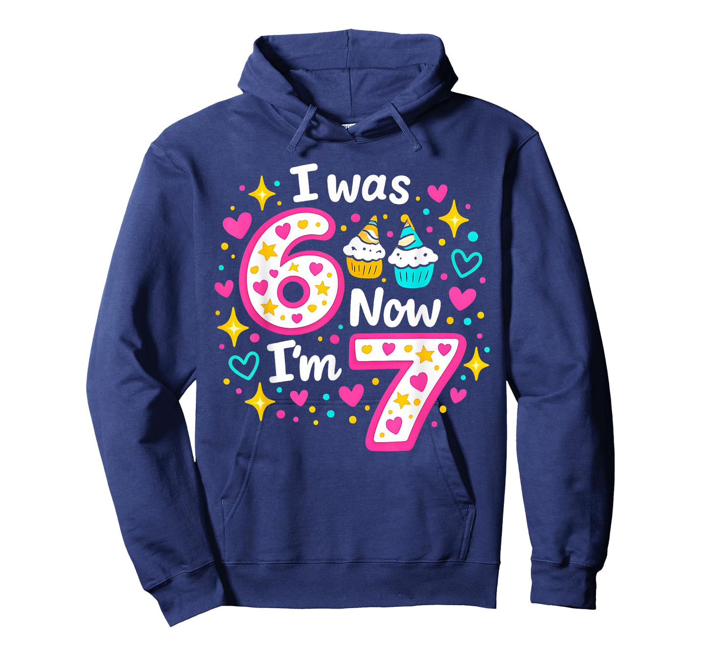 Funny 7 Years Old Birthday I was 6 Now I'm 7 6 7 Kids Girls T-Shirt