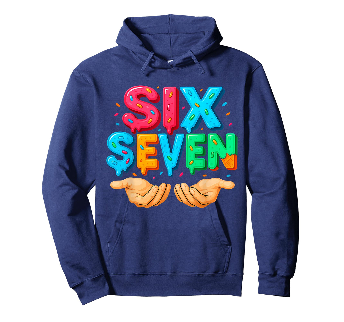 Six Seven Hands Ice Cream Drip 67 Funny Meme T-Shirt