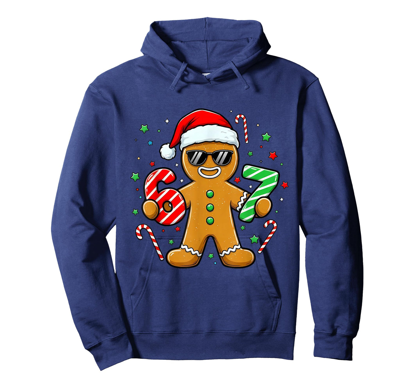 Funny Gingerbread Six Seven 67 Ice Cream Drip Christmas Boys T-Shirt