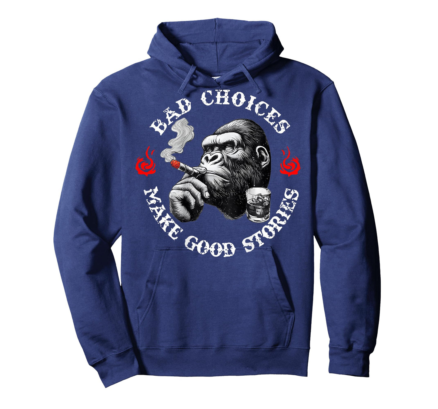 Bad Choices Make Good Stories Funny Monkey (On Back) T-Shirt