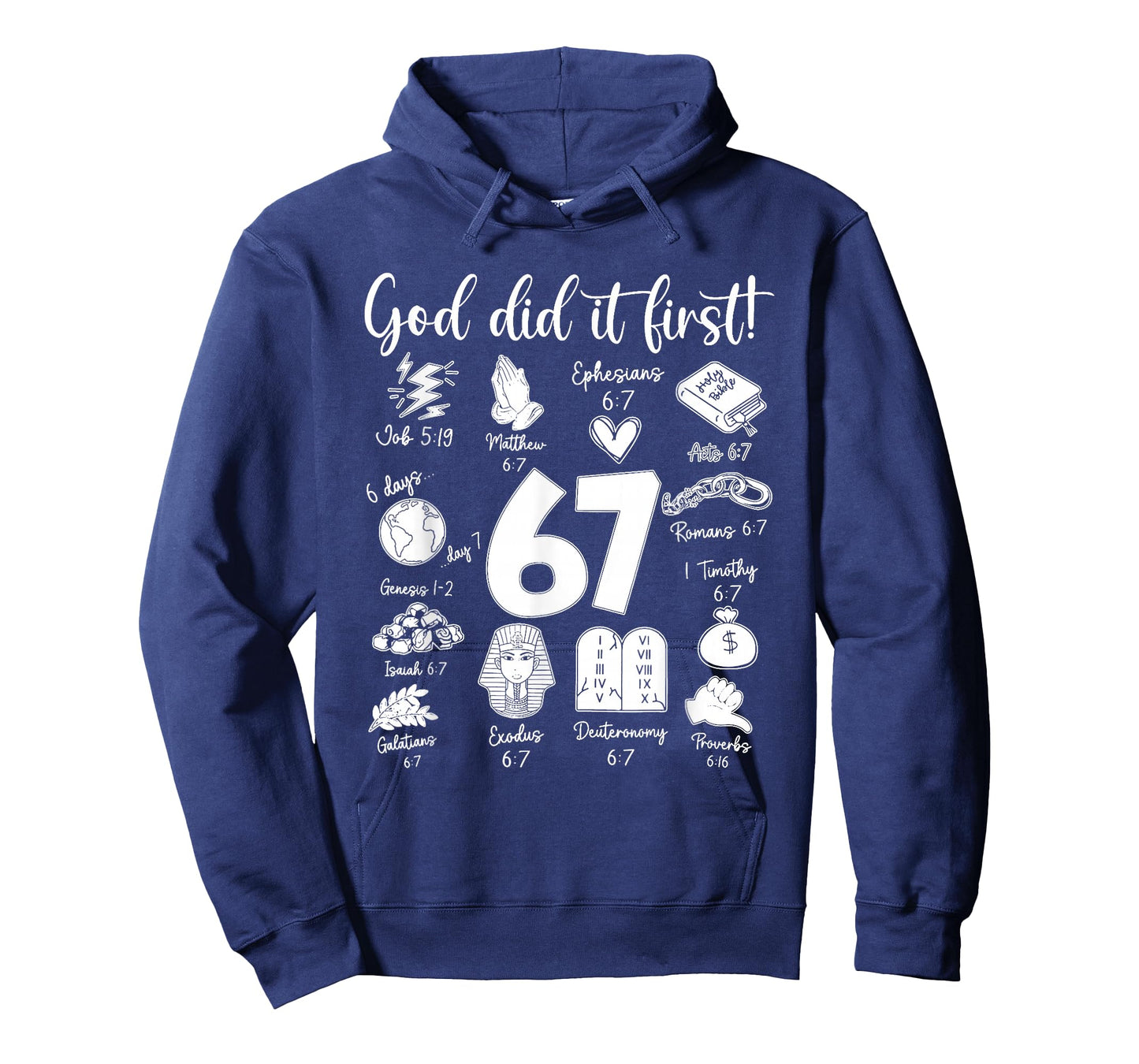 Vintage God Did It First 67 Six Seven Meme Christian Bible T-Shirt