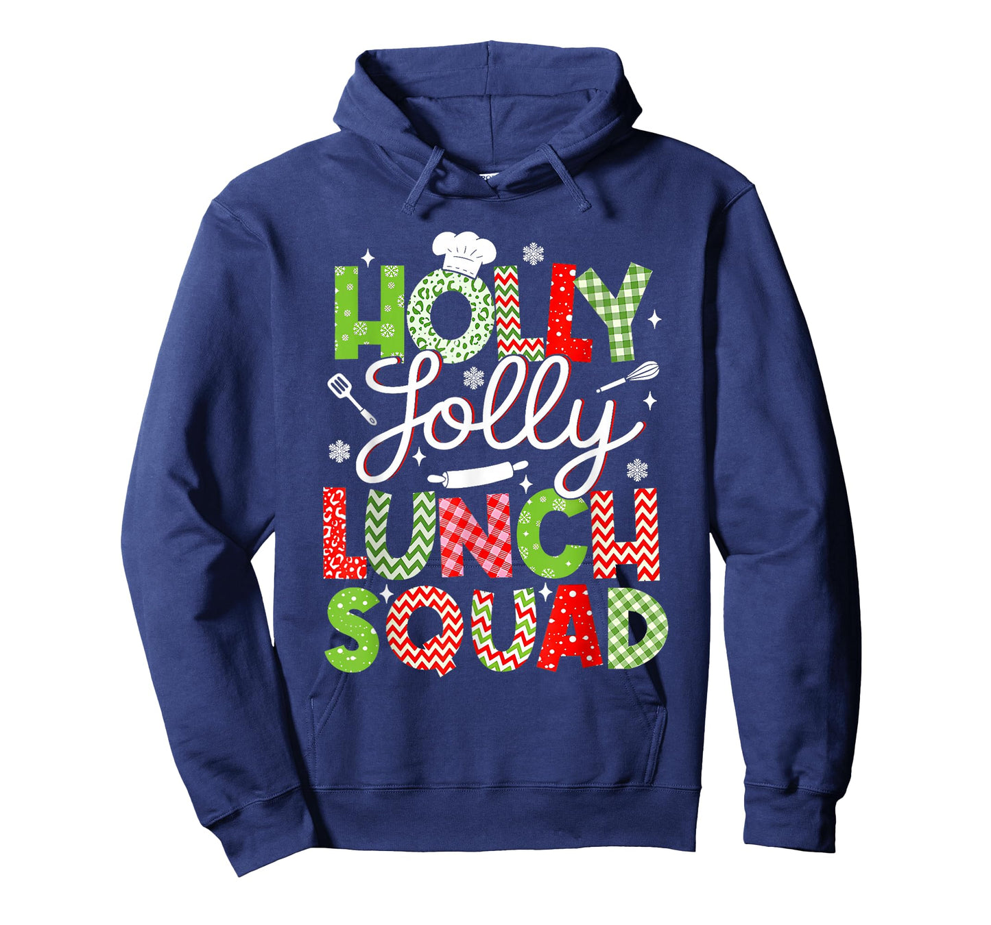 Holly Vintage Jolly Lunch Squad Cafeteria Lunch Lady Xmas T-Shirt