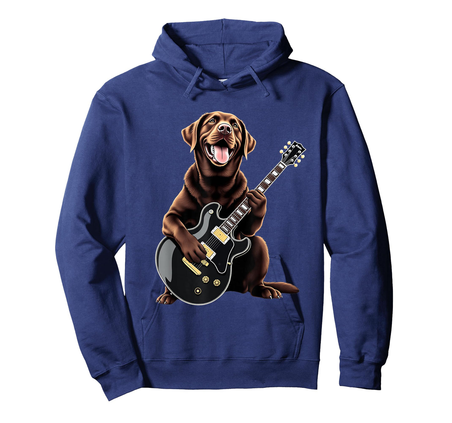Funny Chocolate Labrador Playing Guitar Design Music Lovers T-Shirt