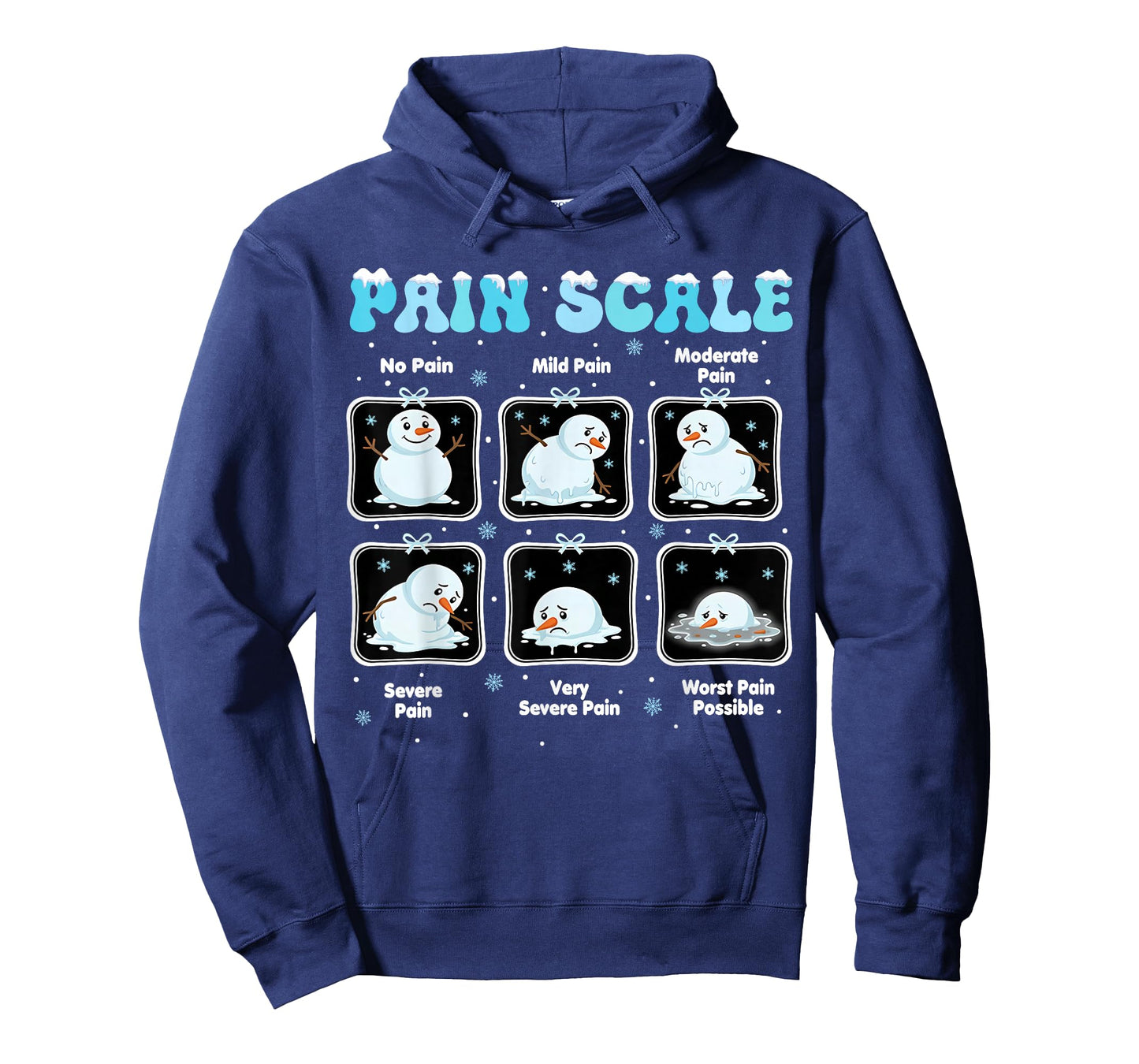 Pain Scale Snowman Funny Nurse Christmas ICU Nurse T-Shirt