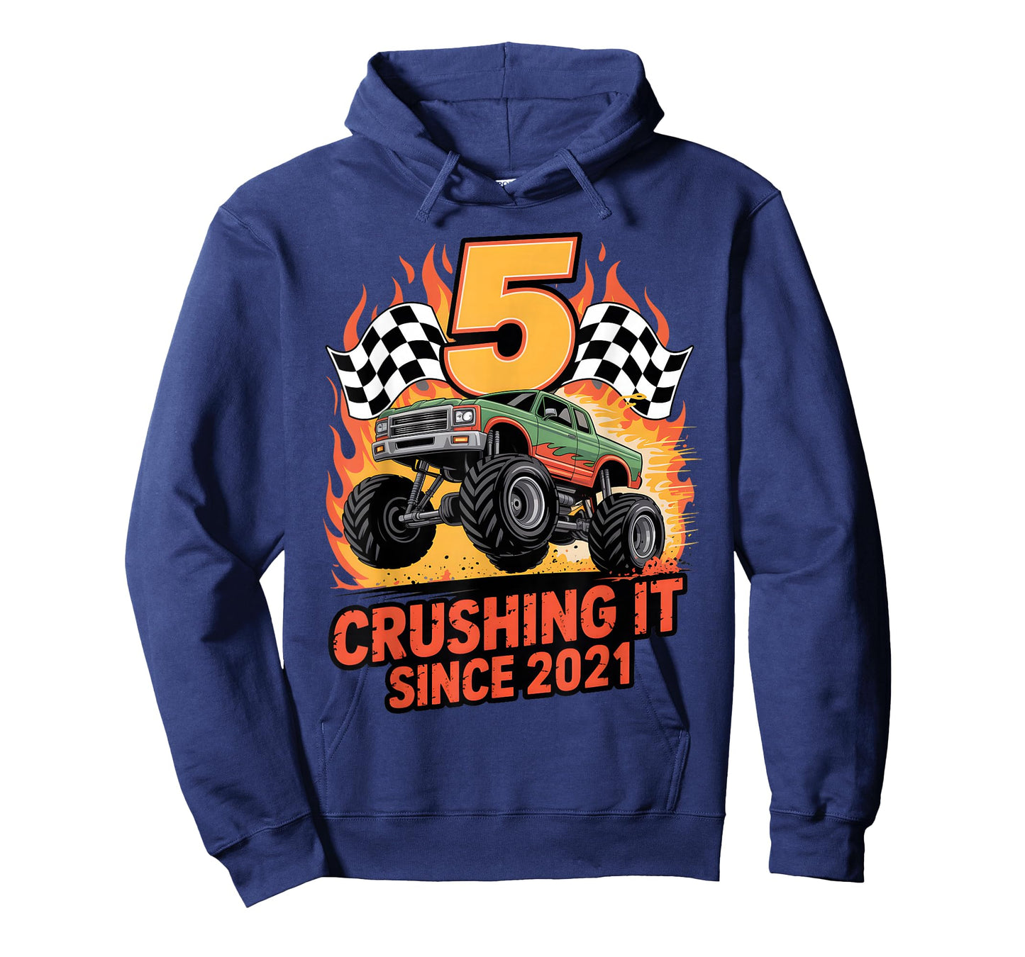 Crushing It Since 2021 Monster Truck 5 Year Old Birthday Boy T-Shirt