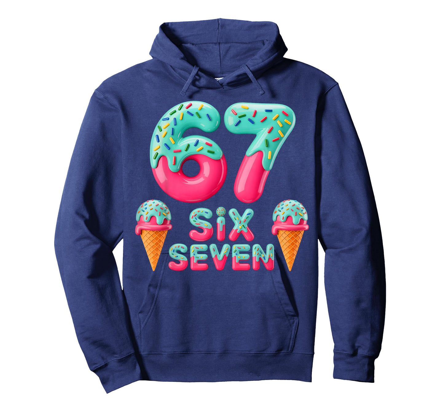 67 Ice Cream Drip Meme Funny Six Seven Gen Alpha Slang T-Shirt