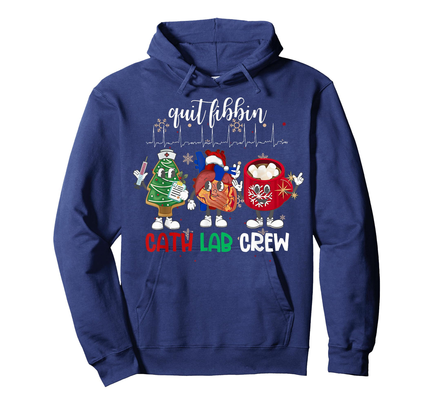 Cath Lab Christmas Crew Cardiology Nurse Echocardiography T-Shirt
