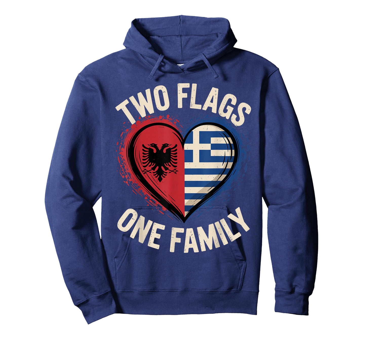 Two Flags One Family Albanian Greek Roots Greece Albania T-Shirt