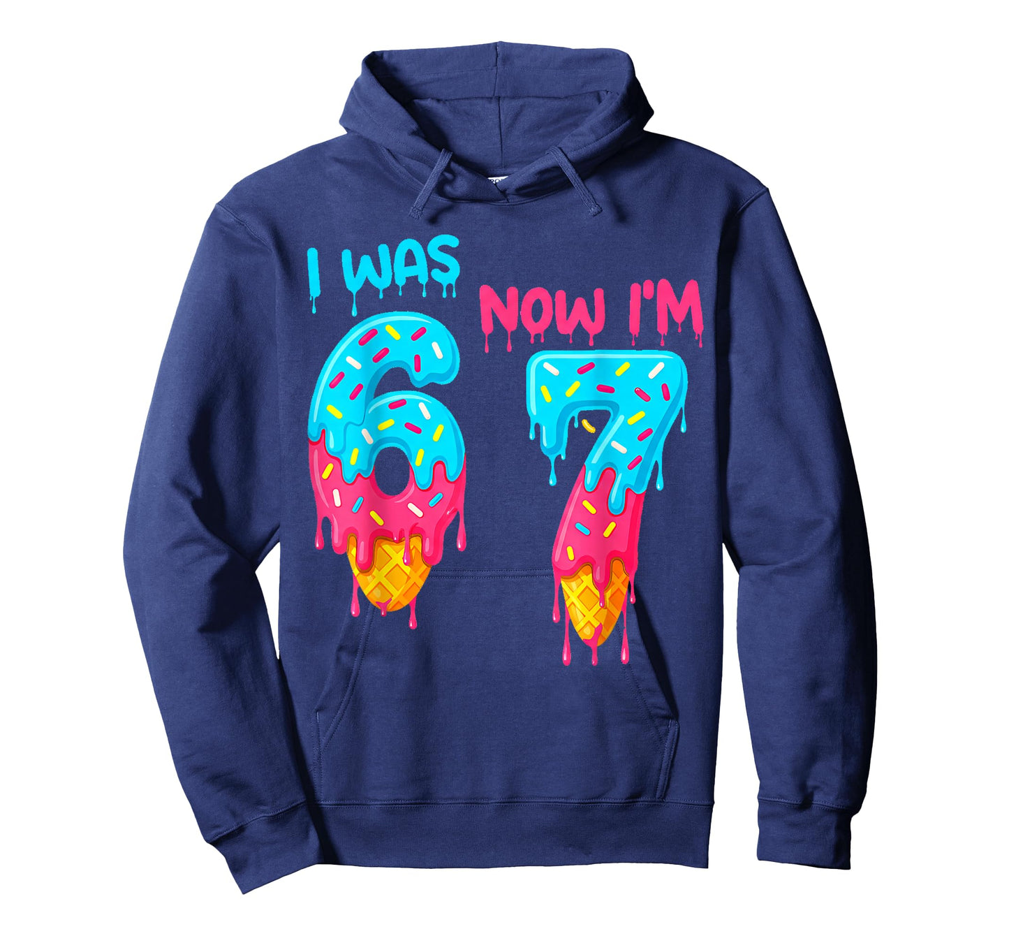 I was 6 Now I'm 7 Funny 7th Birthday Kids Ice Cream Drip T-Shirt
