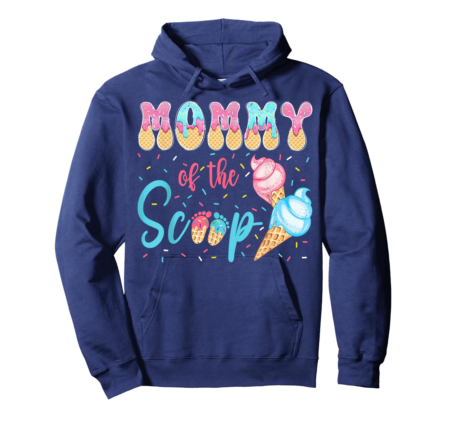 Mommy of The Scoop Ice Cream Gender Reveal Baby Shower T-Shirt