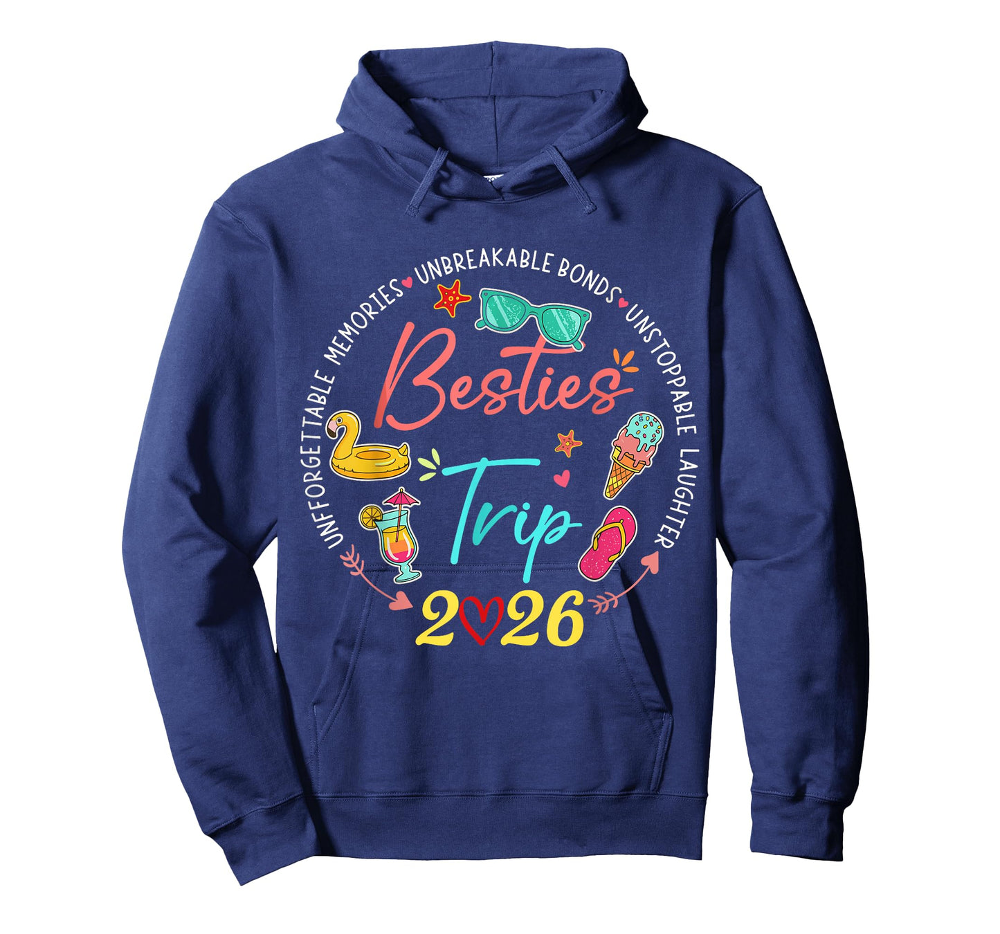 Besties Trip 2026 Memories Girl Trip Friends Vacation Retro T-Shirt
