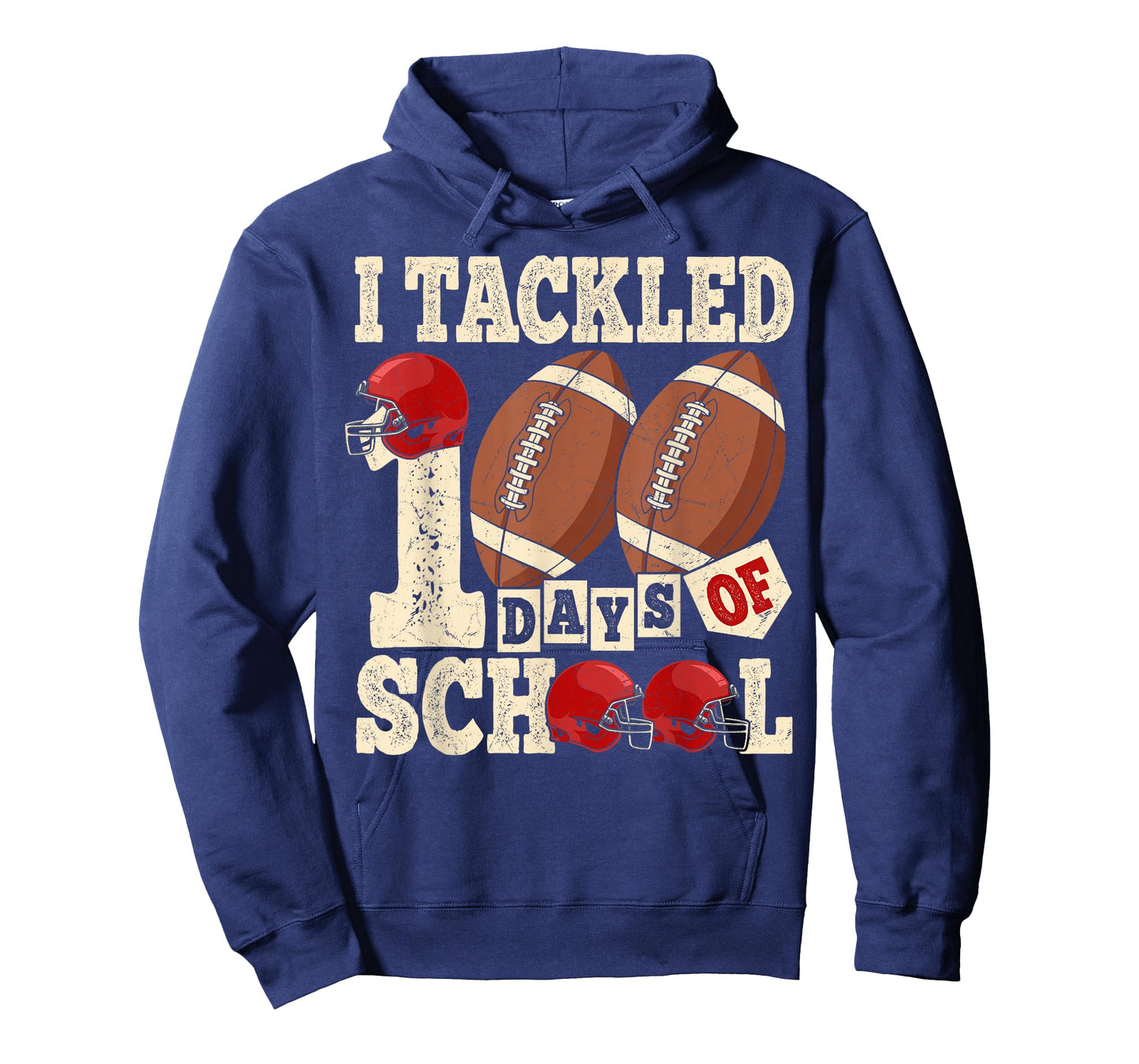 100 Days of School Boys Kids 100th Day of School Football T-Shirt