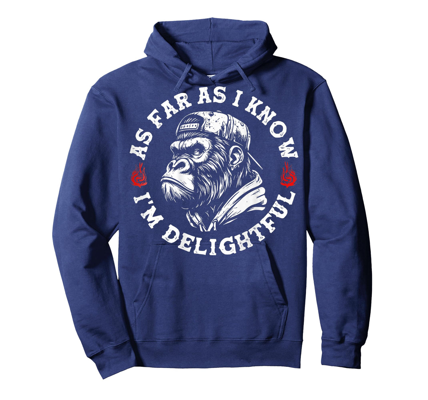 As Far As I Know I'm Delightful Funny Monkey (On Back) T-Shirt